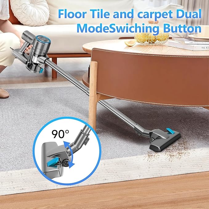 Corded Stick Vacuum Cleaner, 25Kpa Powerful Stick Vacuum, 2 in 1 Vacuum Cleaners,1.2 L Dust Cup, Corded Handheld Vacuum Pet for Hair, Short-Pile Carpet, Hardfloor (Blue)