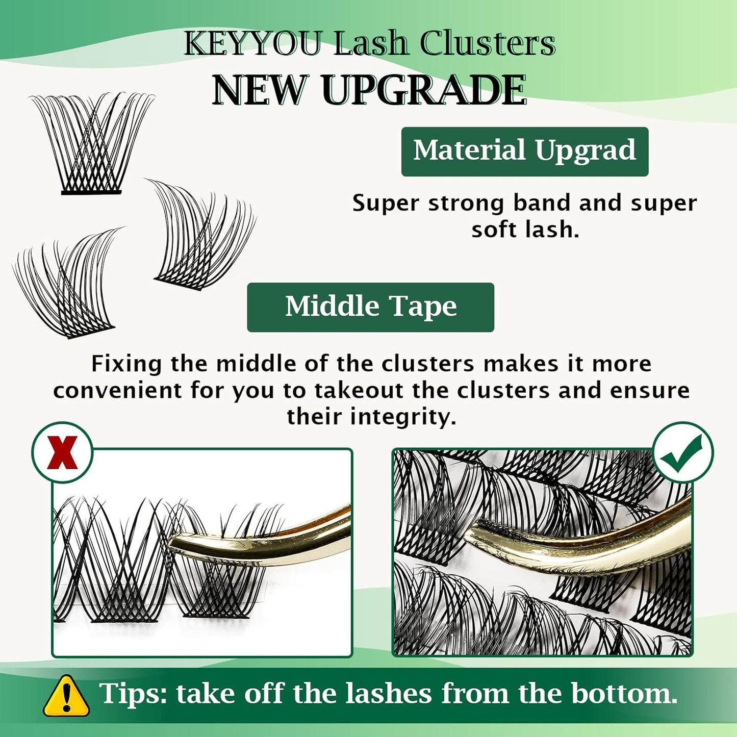 Lash Clusters,96 Pcs Cluster Lashes D Curl 10mm DIY Lash Extensions Eyelash Clusters,KEYYOU Volume Wispy Individual Lashes Soft&Comfortable Easy DIY at Home(Y13,D-10mm)