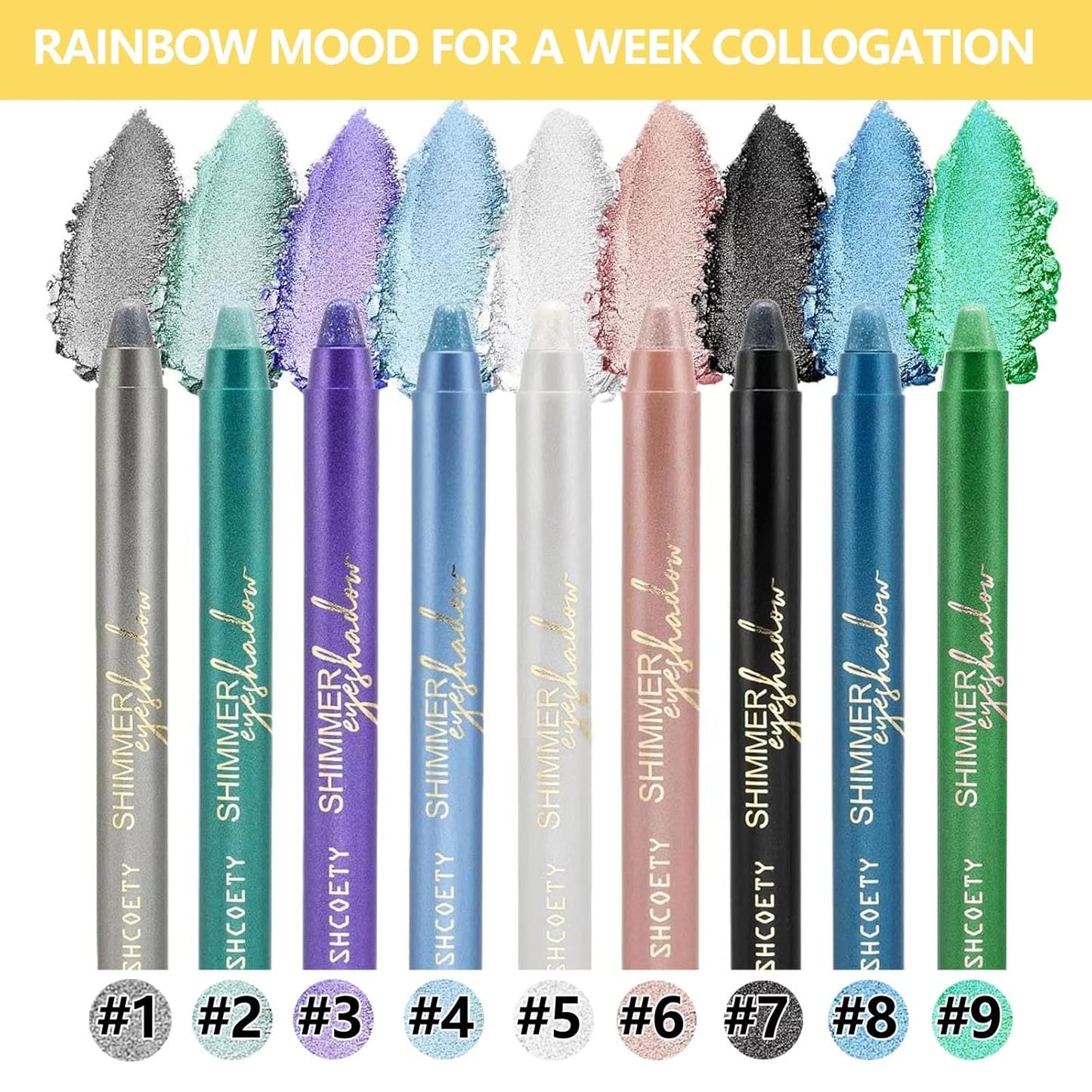 White Eyeshadow Stick, Blendable Creamy eyeshadow Eye Brightener Stick, Waterproof Eyeshadow Pencil Long Lasting Crayon, Smooth Shimmer Eye Shadow Highlighter Eye Liner Makeup.#5 white shimmer