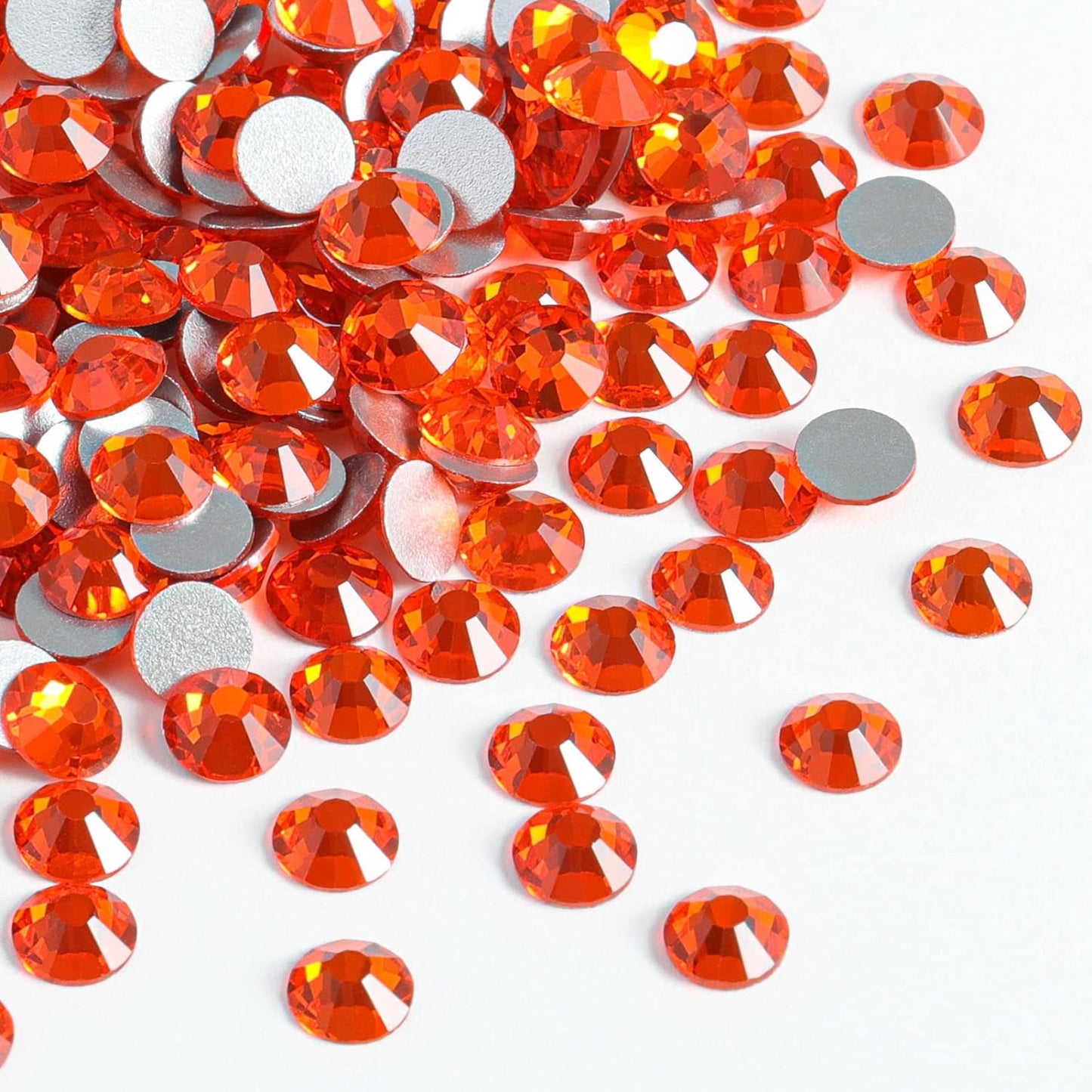 beadsland 1440 Piece Flat Back Crystal Rhinestones Round Gems,1.3mm-6.5mm, Orange(SS16(3.8-4.0mm))