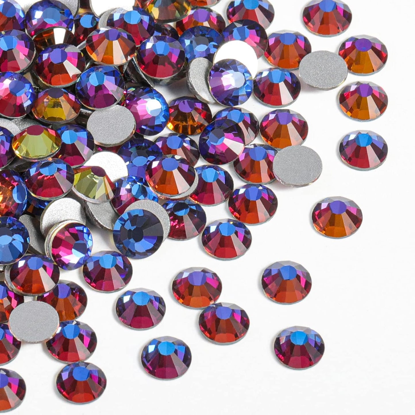 Beadsland 2880pcs Flat Back Crystal Rhinestones Round Gems for Nail Art and Craft Glue Fix,Blue Volcano,SS4,1.5-1.7mm