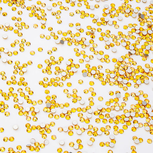 3000Pcs Metallic Sunshine Crystal Rhinestones,Glass Flatback Rhinestones Mini Gemstones for Nail Face Makeup Art Crafts Clothes Decoration-(SS6,2.0mm,Metallic Sunshine)
