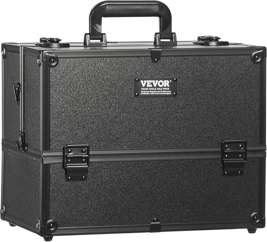 VEVOR Makeup Train Case Professional Makeup Storage Organizer Box Make Up Carrier for Women and Girls