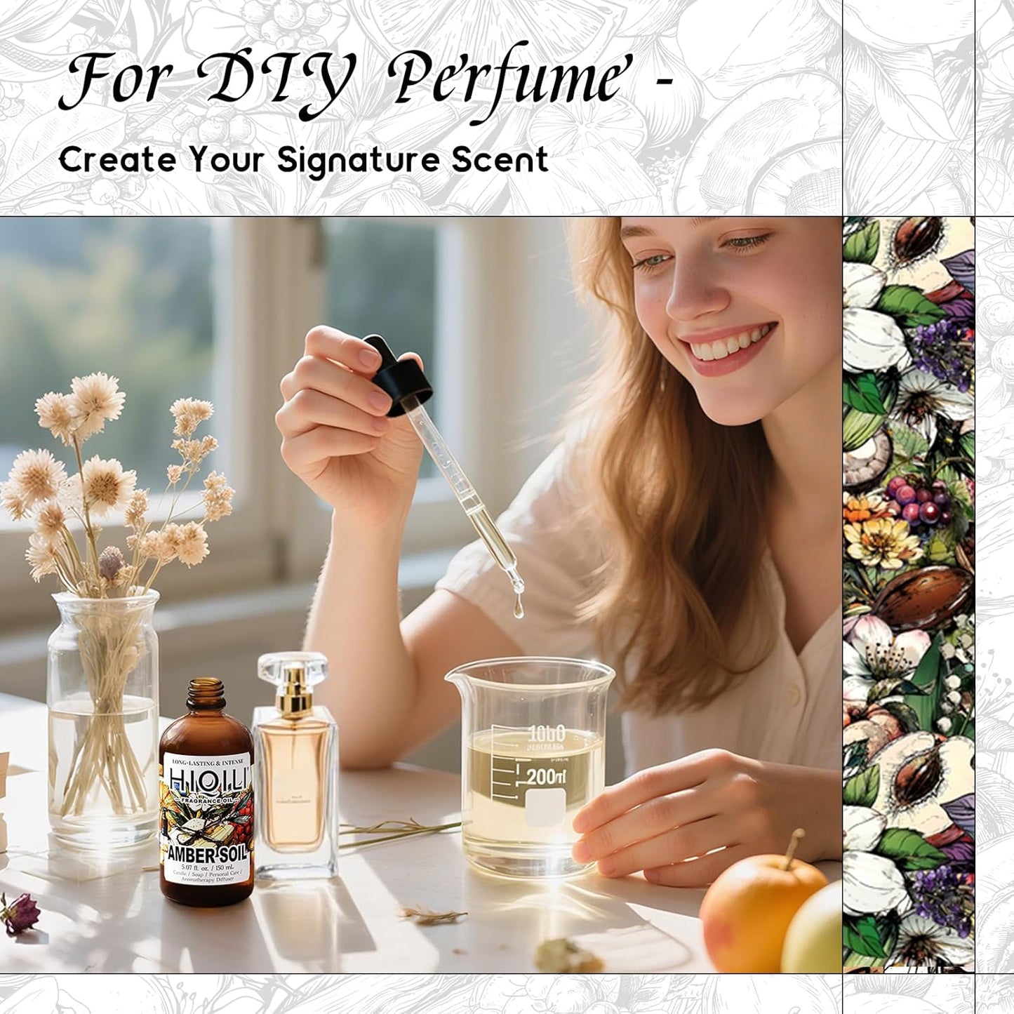 HIQILI Amber Soil Fragrance Oil for Diffuser, Inspired by H.er-mes T.erred' H, Perfume & Hair Perfume Mist Making - Citrus, Pepper & Woody Notes, Long-Lasting Scent - 5.07 Fl Oz