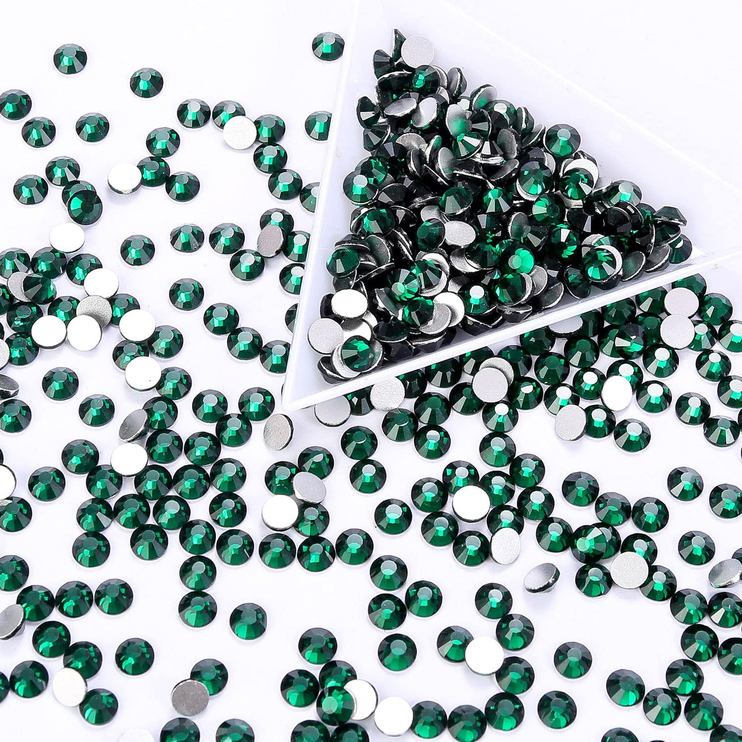 288Pcs Dark Green Crystal Rhinestones,Glass Flatback Rhinestones Gemstones for Nail Face Makeup Art Crafts Clothes Decoration -(SS30,6.5mm,Dark Green)