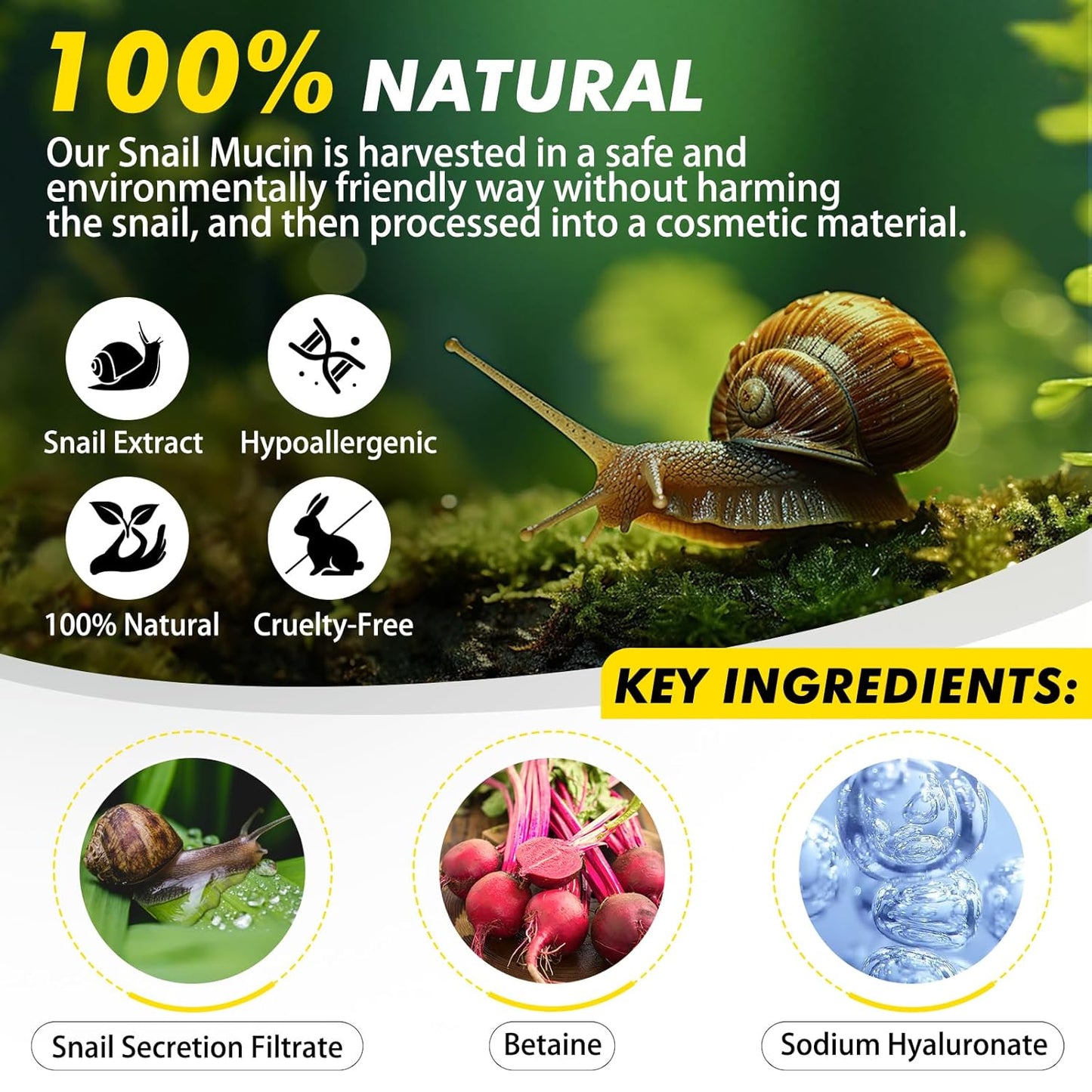 Snail Mucin 92% Repair Cream 100g, Face Moisturizer Hydrating Repair Face Cream for Dry & Sensitive Skin, All Skin Types