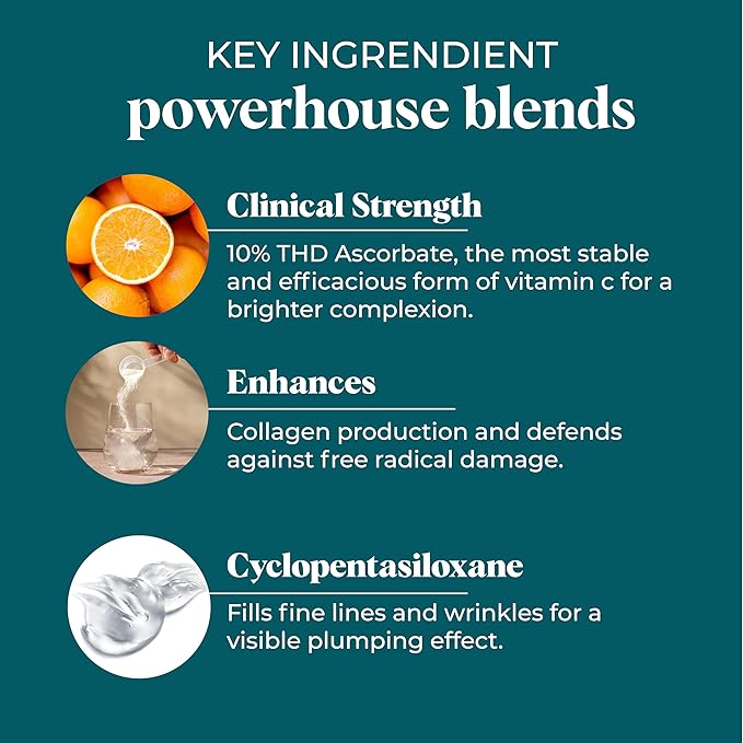 VI Derm Vitamin C Brightening Concentrate – Age-Defying Face Formula with 10% THD Ascorbate, Support for Dark Spots, Uneven Skin Tone, Hyperpigmentation, Fine Lines and Dullness – 1 Fl Oz / 30 mL