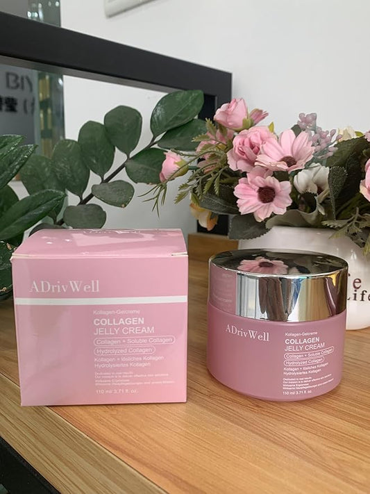 Collagen Jelly Cream,Korean Face Moisturizer with Niacinamide&Freeze-Dried Hydrolyzed Collagen,Glow Hydration & Anti-Aging Skincare for Fine Lines,& Dullness,24 Hour Hydration