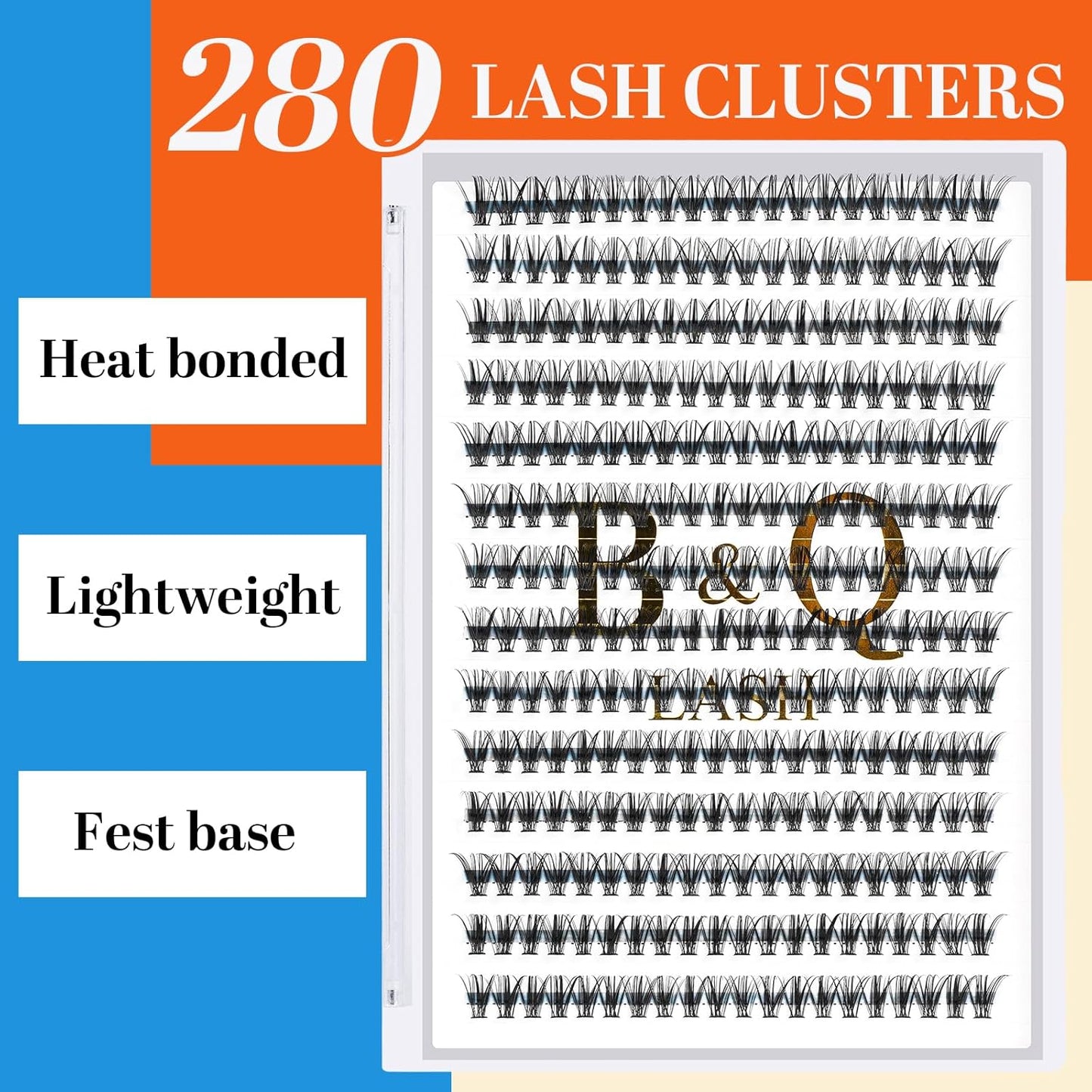 B&Q Lash Clusters 30D-D-9-16MIX 280 Clusters Manga Lashes False Eyelash Lash Extensions Individual Lashes Cluster DIY Eyelash Extensions at Home (30D-D,9-16MIX)