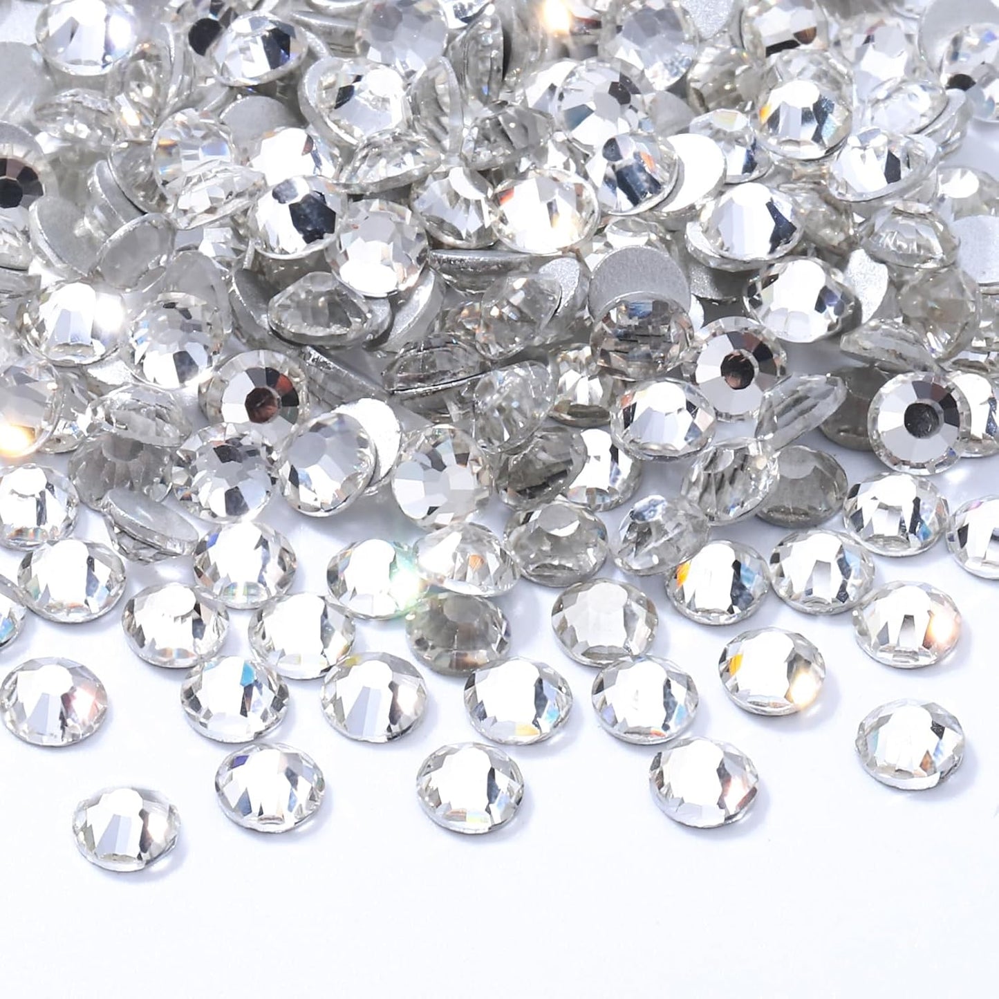 Crystal Clear Flatback Rhinestones, Glass Rhinestones for Nail Art and Craft, Glue Fix, Loose Crystal Gemstones(Crystal, SS20, 2880pcs, 4.6-4.8mm)