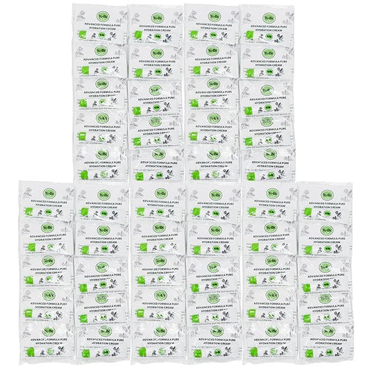 Yu-Be Advanced Formula Pure Hydration Cream Samples (50 Pack) – Fragrance-Free Hand & Body Moisturizer for Dry, Sensitive-Prone Skin – Glycerin-Rich, Travel Size (0.10 fl oz Each)
