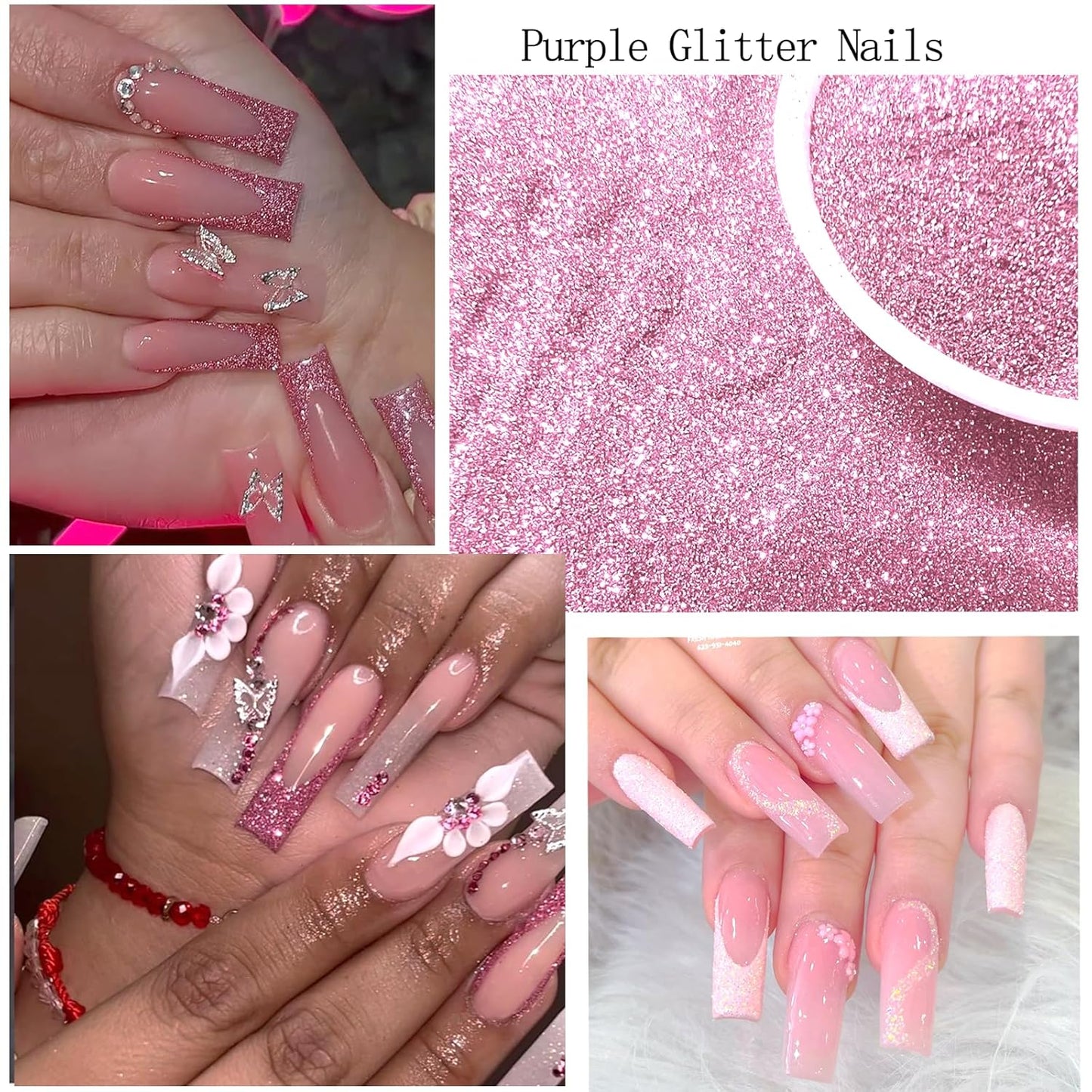 4 Boxes Pink Nail Gems Bow Flower Nail Charms for Acrylics - Irregular Crystals, Nails Rhinestone & Accessories for Women Nails Art Design Nails Decor(Pink)