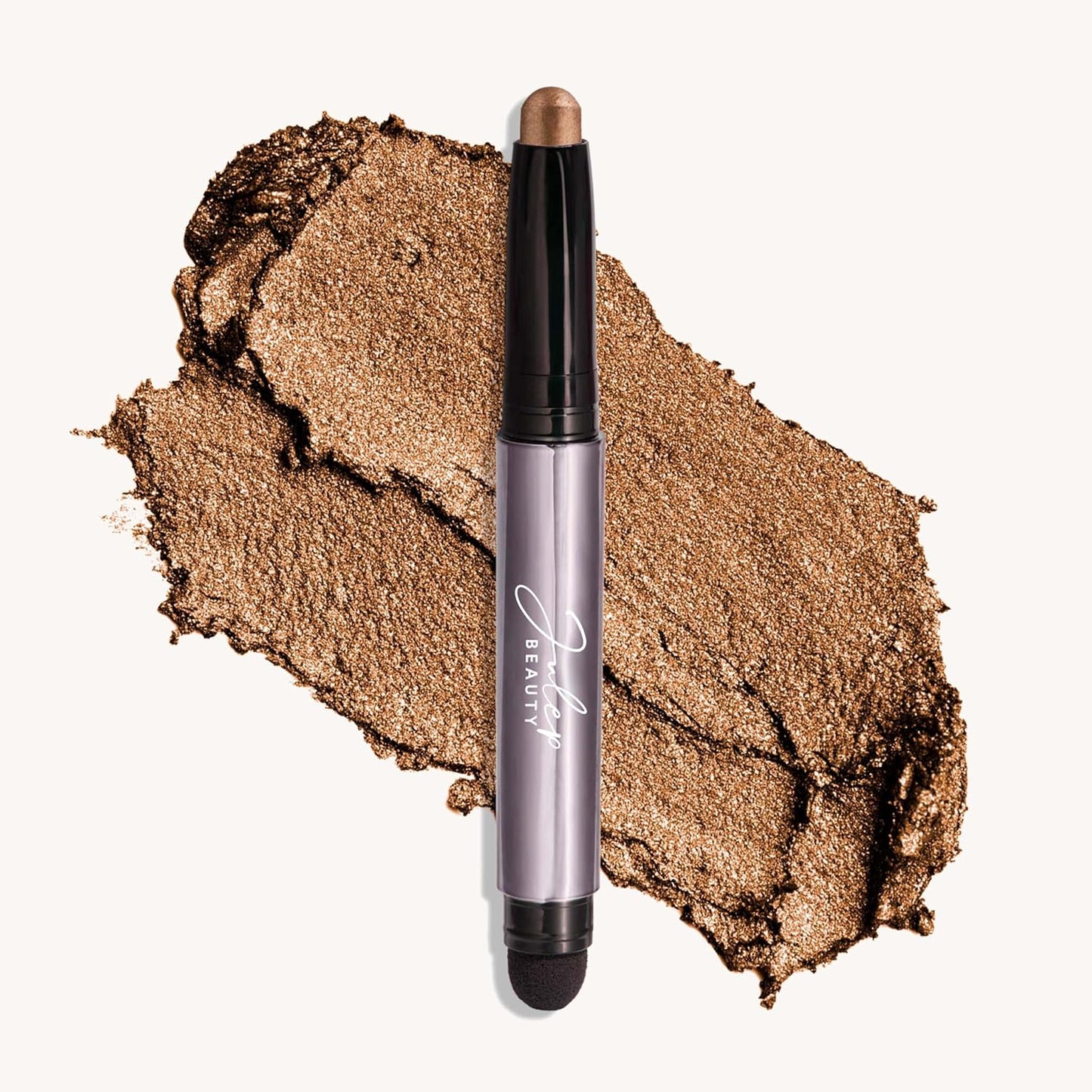 Julep Eyeshadow 101 Crème-to-Powder Eyeshadow Stick Duo + When Pencil Met Gel Sharpenable Multi-Use Longwear Eyeliner Pencil, 3pc Set - Bronze Shimmer, Soft Black & Marmalade Shimmer