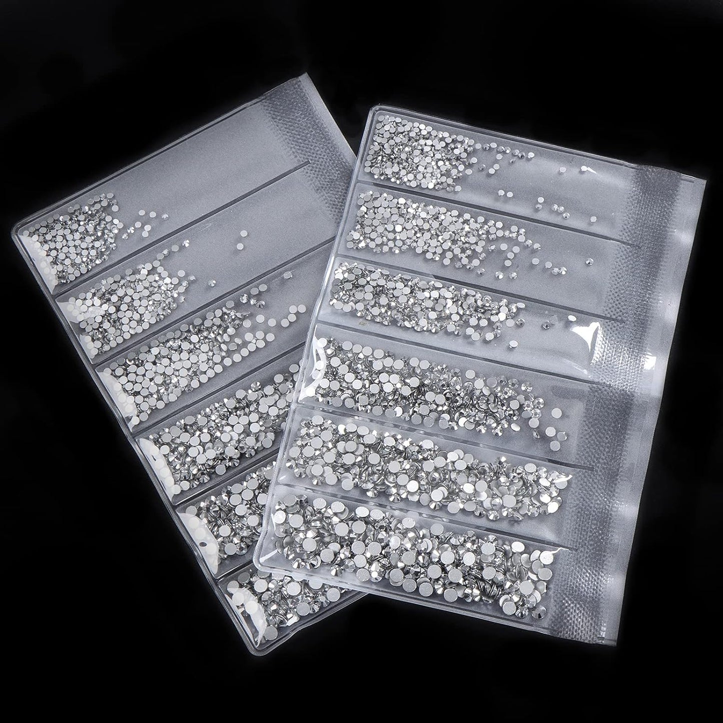 3456pcs Flatback Rhinestones Glass Charms Diamantes Gems Stones for Nail Art 6 Size ss4~ss12 Silver