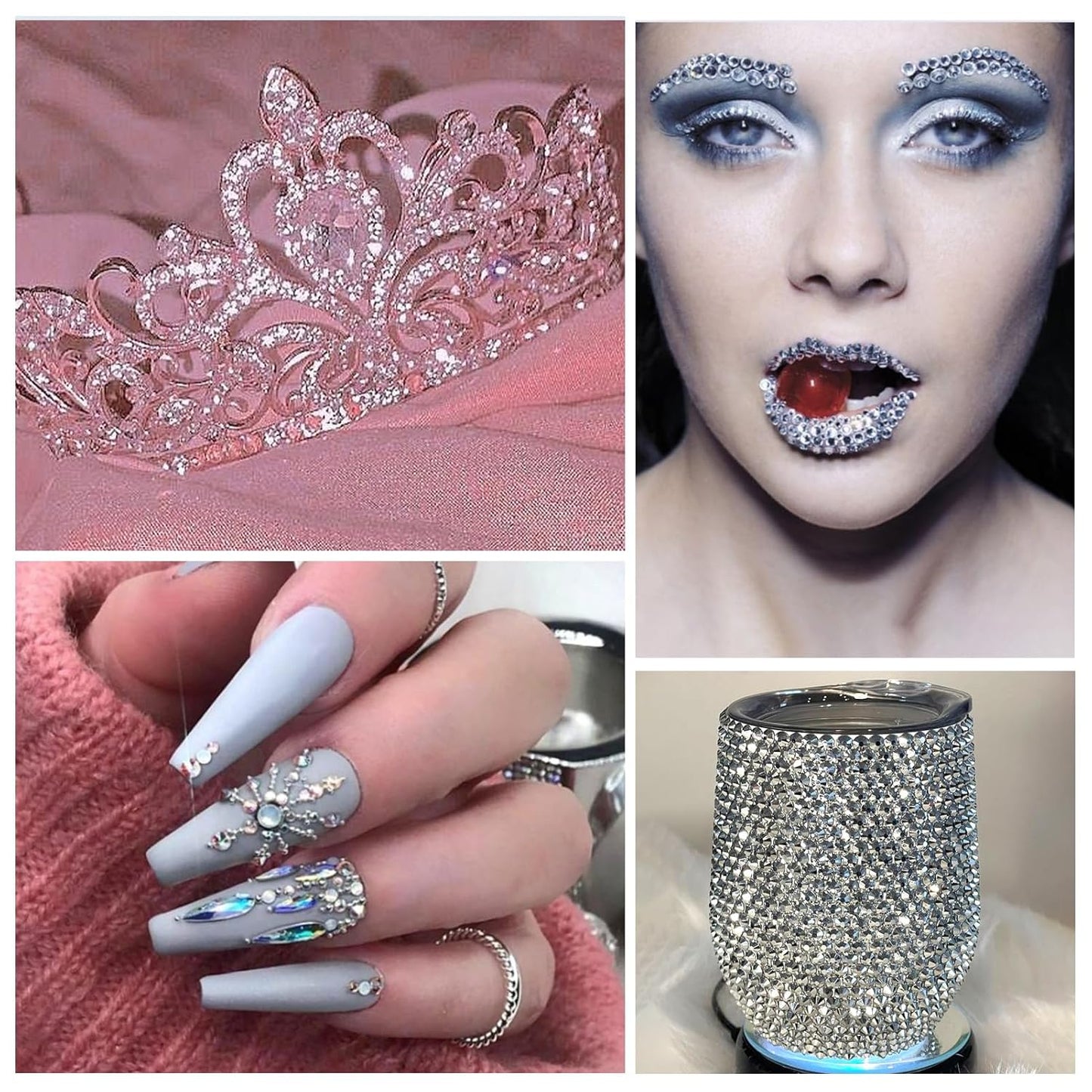 3000Pcs White Crystal Rhinestones,Glass Flatback Rhinestones Mini Gemstones for Nail Face Makeup Art Crafts Clothes Decoration -(SS4,1.6mm,White)