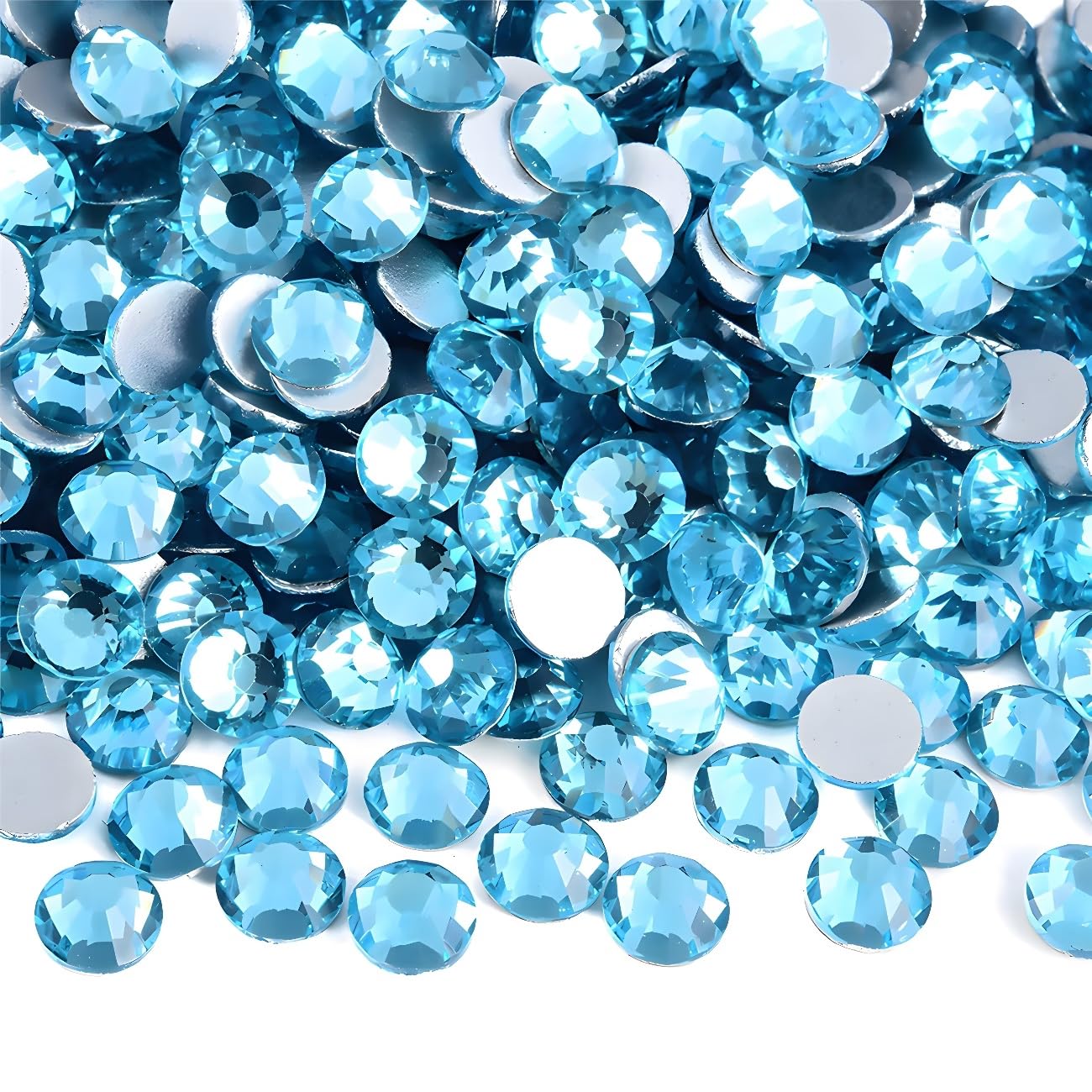 Flatback Rhinestones Round Gems for Nails Art and Crafts 4000Pcs SS6 2mm Glitter Crystals Stone DIY Bags Clothes Shoes (Crystal Blue)