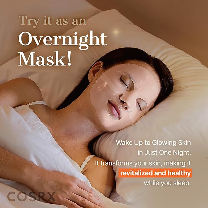 COSRX 5 PDRN Hyaluronic Acid Vital Hydrating Hydrogel Mask, Overnight Hydrogel Face Mask for Glass Glow Skin & Firming with Salmon DNA, Centella PDRN, Korean Skin Care, Stocking Stuffers (34g x 3ea)