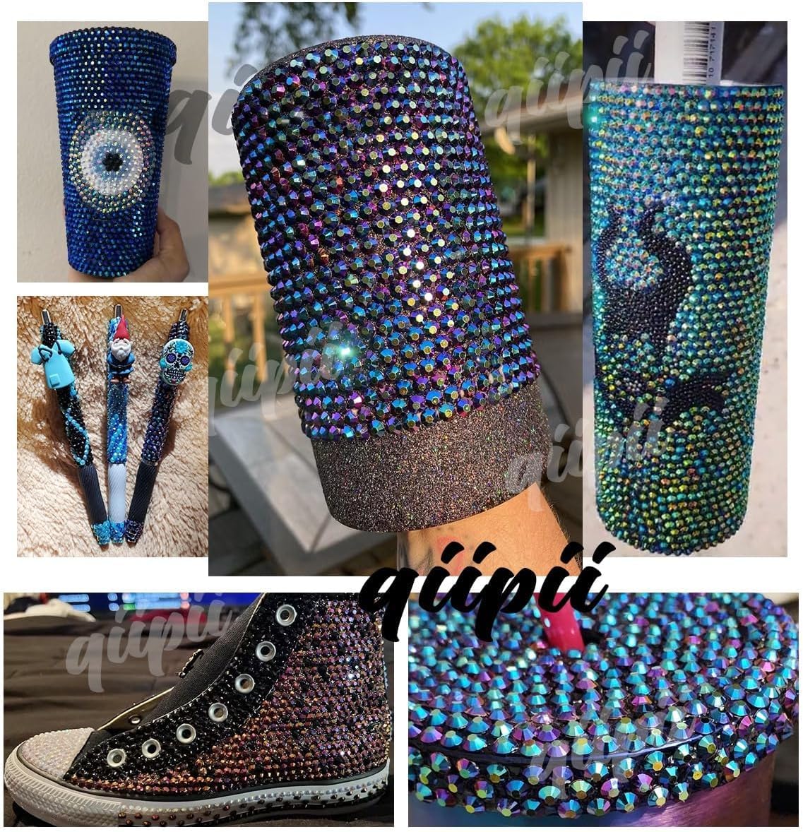 Aquamarine Green AB Resin Rhinestones for Crafting 3mm 4mm 5mm Flatback Jelly Stones Bulk SS10 SS16 SS20 Diamonds Charms for Nails Face Eyes Makeup Tumblers Bottles DIY Crafts Clothes Shoes