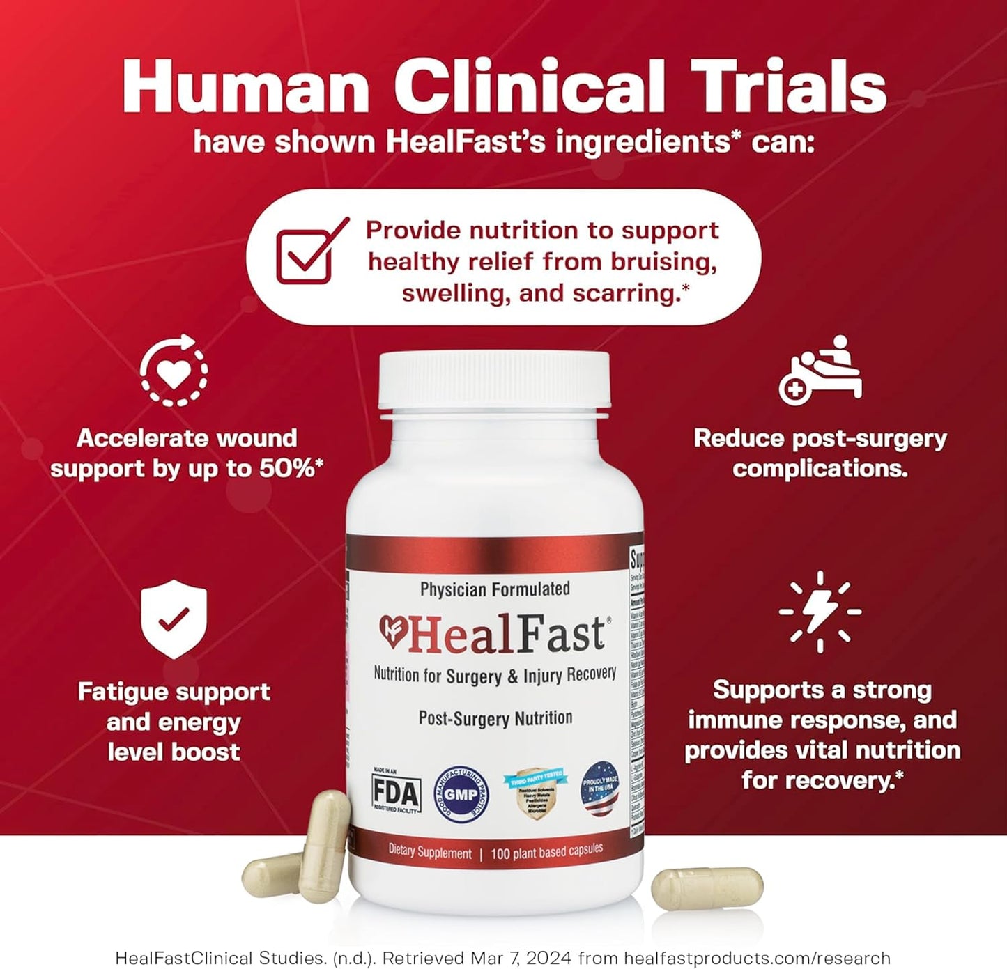 Post Surgery & Injury Recovery Supplement - Supports Healing, Scar Treatment & Bruising - BBL Post-Op Support for Surgery Recovery