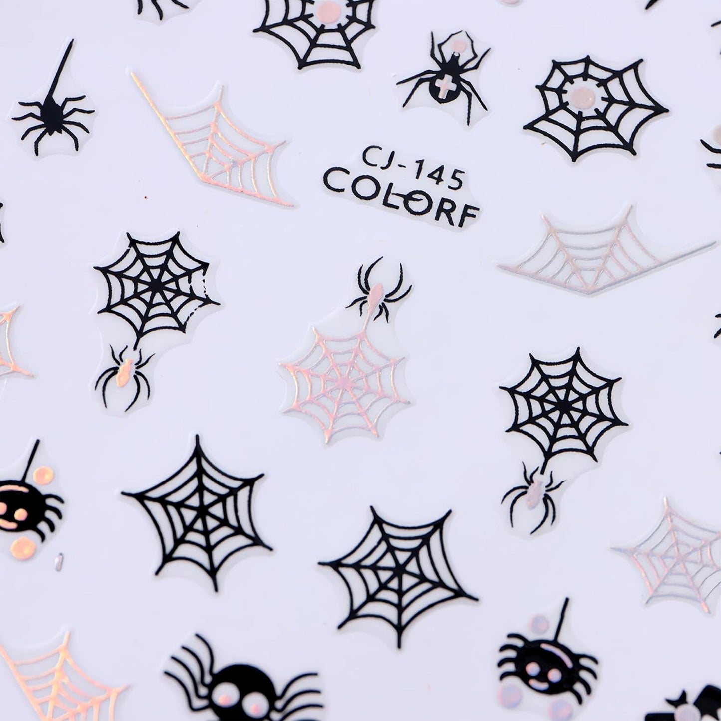 6 Sheets Halloween Nail Art Stickers 3D Horror Gothic Ghost Face Skull Pumpkin Bat Spider Witch Halloween Nail Decals Cute Cat Nail Art Design Accessories for Women Girl DIY Nail Decorations