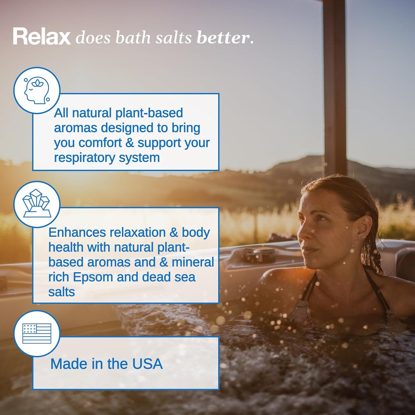 Relax Spa & Bath, Epsom & Dead Sea Salts, Aromatherapy Bath Salts for Hot Tub, Bath, or Spa, Infused with Magnesium, Sports Therapy