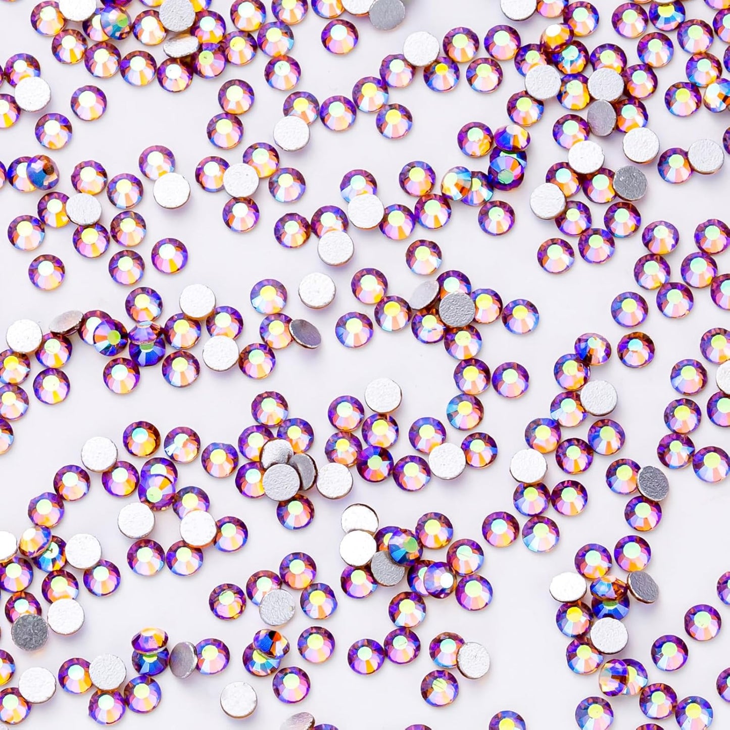 1440Pcs Light-Purple Ab Crystal Rhinestones,Glass Flatback Rhinestones Mini Gemstones for Nail Face Makeup Art Crafts Clothes Decoration -(SS6,2.0mm,Light-Purple Ab)