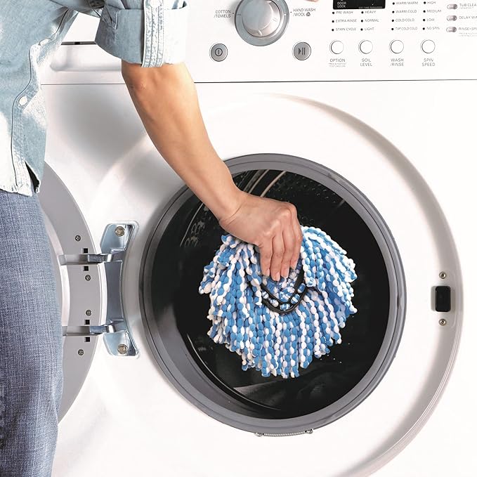 O-Cedar RinseClean Spin Mop & Bucket System + 1 Extra Mop Head | Clean with Clean Water | Removes 99% of Bacteria