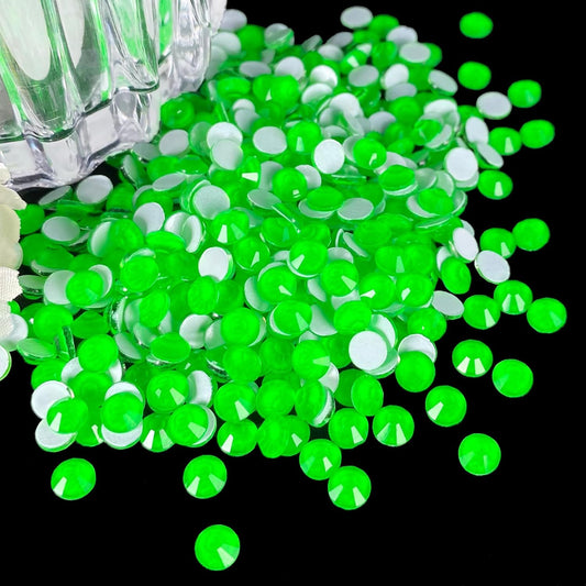 Flatback Glass Rhinestones,Bedazzler Gems 1440pcs Non Hotfix Crystal Rhinestones for Nail Charms Crafts Clothes Tumblers,Green Neon,SS16