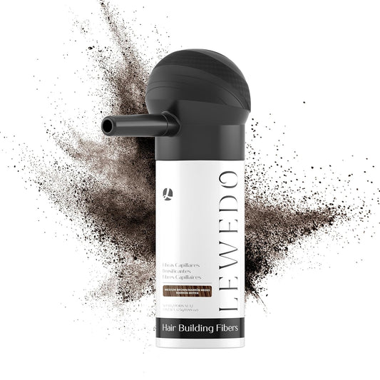 Hair Building Fibers 25G with Precision Spray Applicator - Electrostatic Adsorption for Instant Thicker Hair, Waterproof & Natural Look, Suitable for Men & Women (Medium brown)