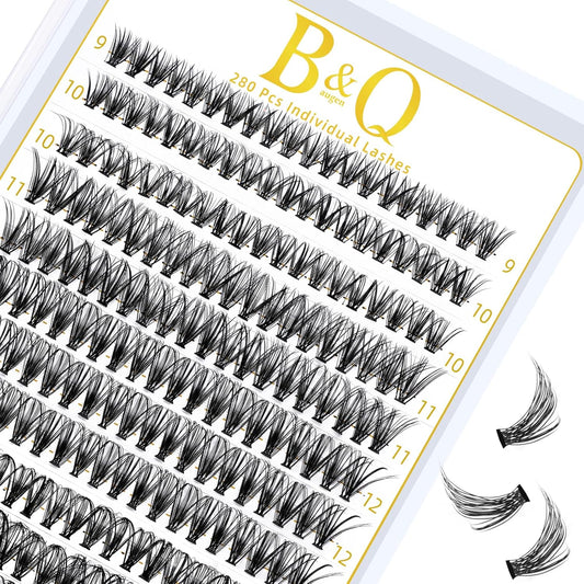 B&Q Lash Clusters 30D-0.07D-9-16MIX B&Q LASH 280 Clusters False Eyelash 20D 30D 40D Lash Extensions Individual Lashes Cluster DIY Eyelash Extensions at Home (30D-0.07D,9-16MIX)