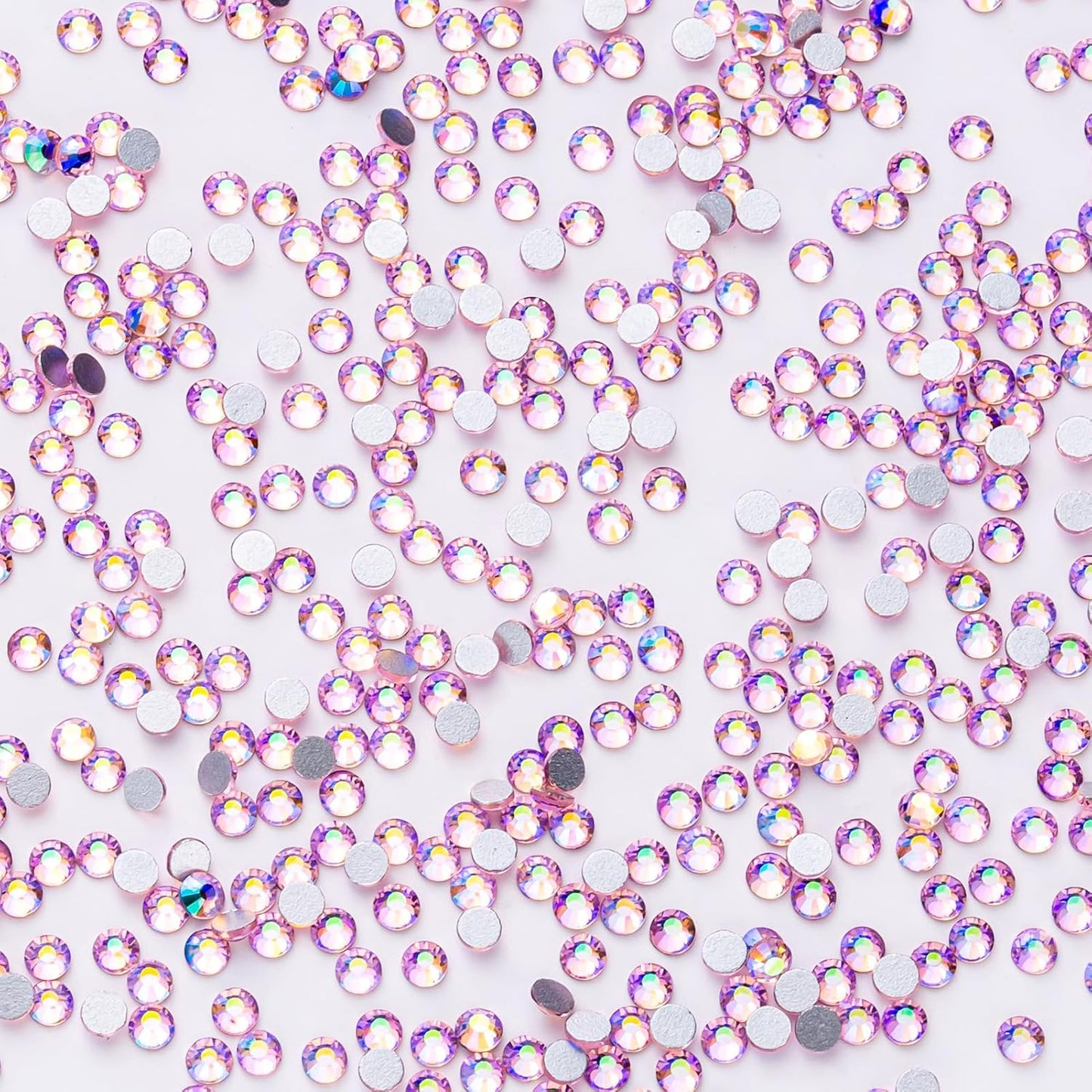1440Pcs Pink AB Crystal Rhinestones,Glass Flatback Rhinestones Gemstones Small for Nail Face Makeup Art Crafts Clothes Decoration -(SS10,2.8mm,Pink AB)