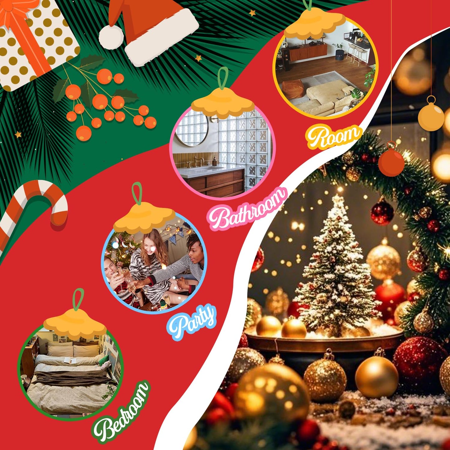 Christmas Essential Oils Set, Fragrance Oil Set for Diffuser, Scent Diffuser Oil for Candle Making-Christmas Cake, Eggnog, Candy Canes, Gingerbread, Mistletoe, Christmas Pudding