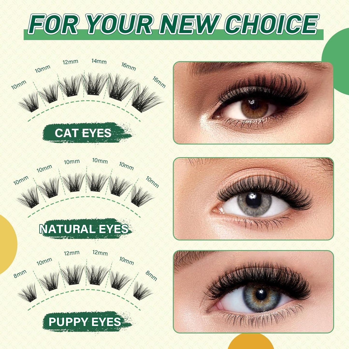 DIY Lash Extension Kit KEYYOU 144pcs Lash Clusters Eyelash Extension Kit with Mascara Brush Bond and Seal Lash Remover Lash Applicators Lash Brush for DIY Lash Extensions (Y22 Kit)