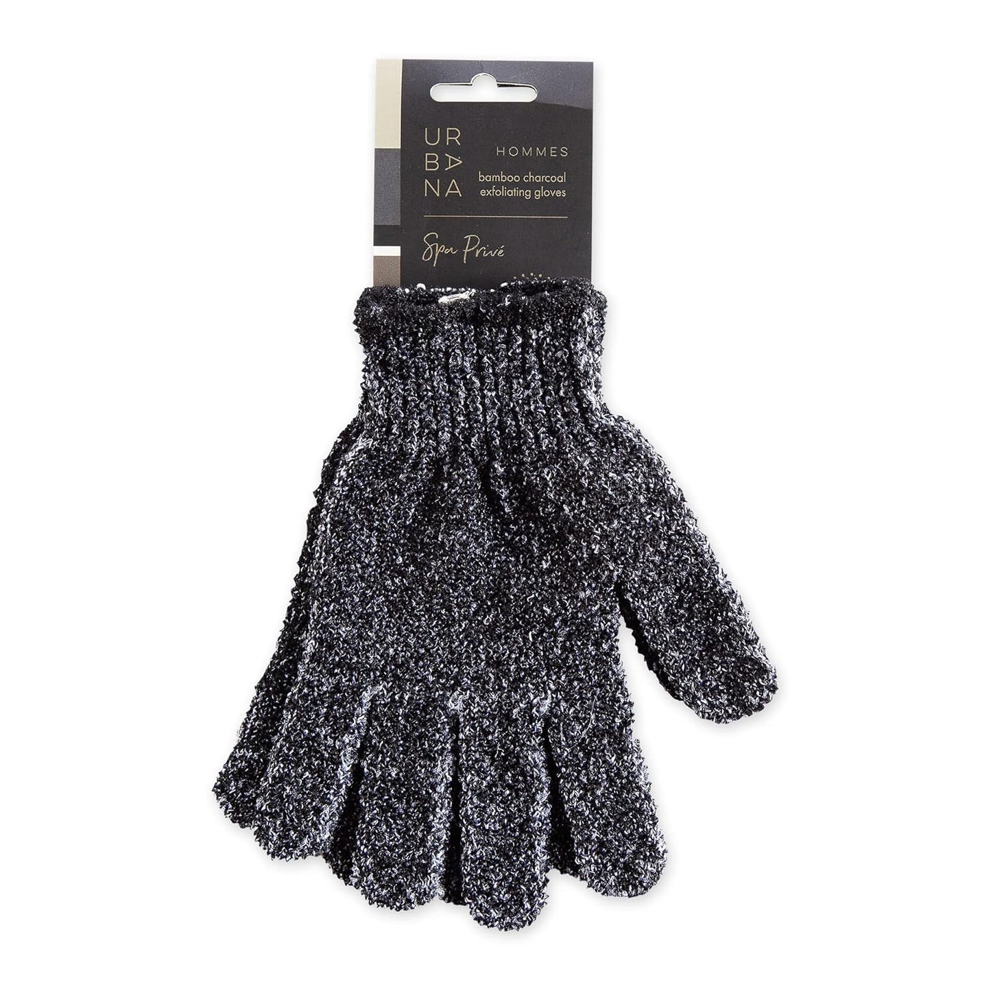 Urbana Spa Prive Men's Bamboo Charcoal Collection, Exfoliating Gloves