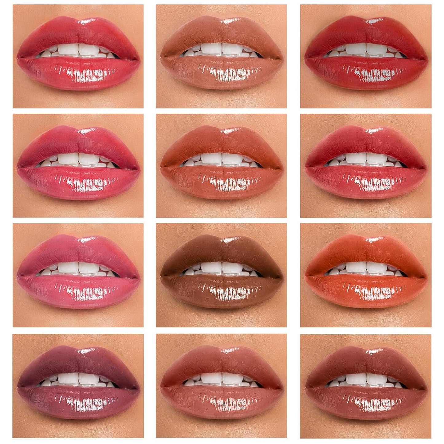 Dmsky 12 Pack Lip Gloss Set, 12 Colors Lip Oil for Dry Cracked Lips, Moisturizing Lip Balm Infused with Vitamin E for a Sheer Tint Of Color