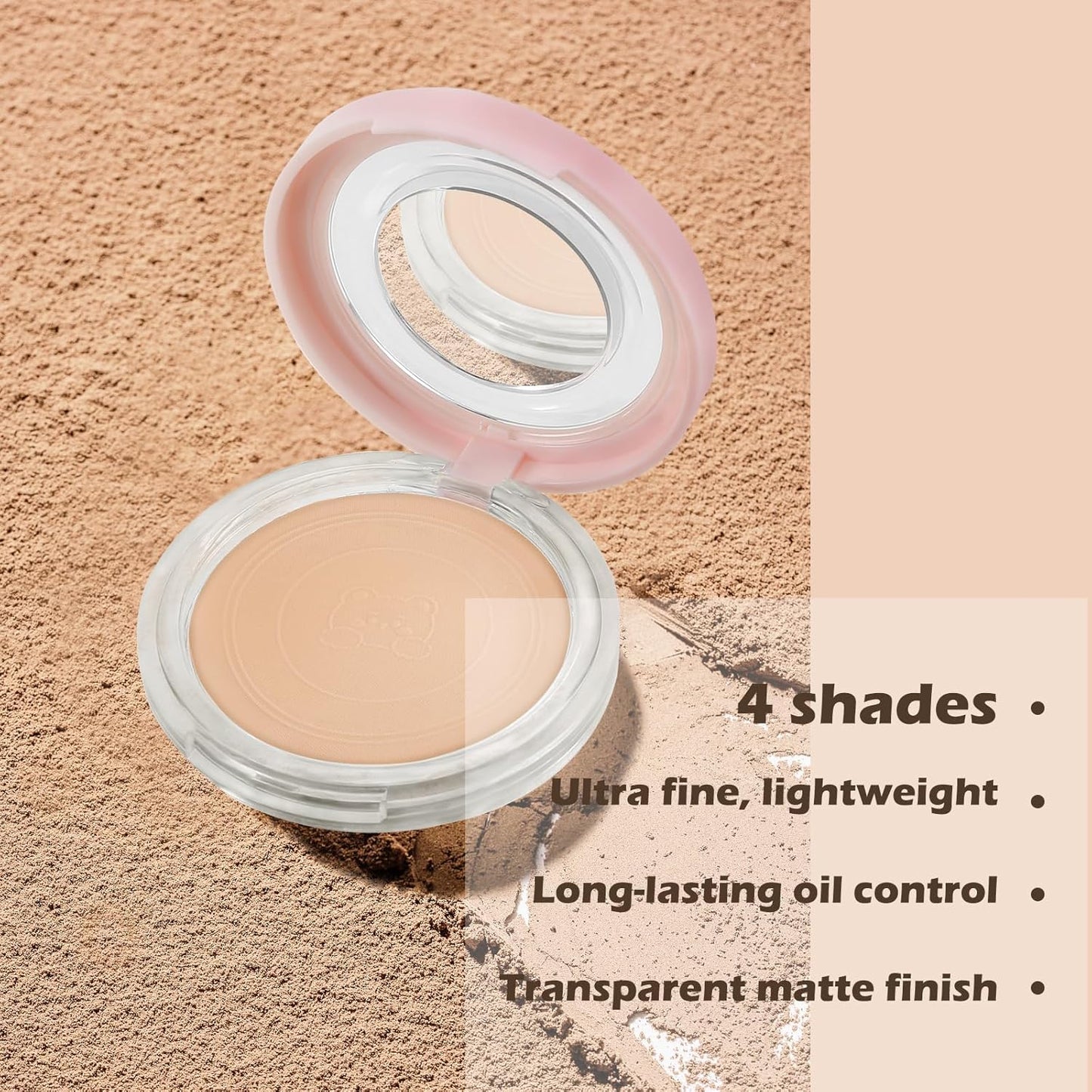 Boobeen Oil Control Matte Setting Powder Translucent Face Setting Foundation Powder, Poreless Finishing Powder, Lightweight&Long Lasting, Compact Pressed Makeup Powder for Soft Focus Effect