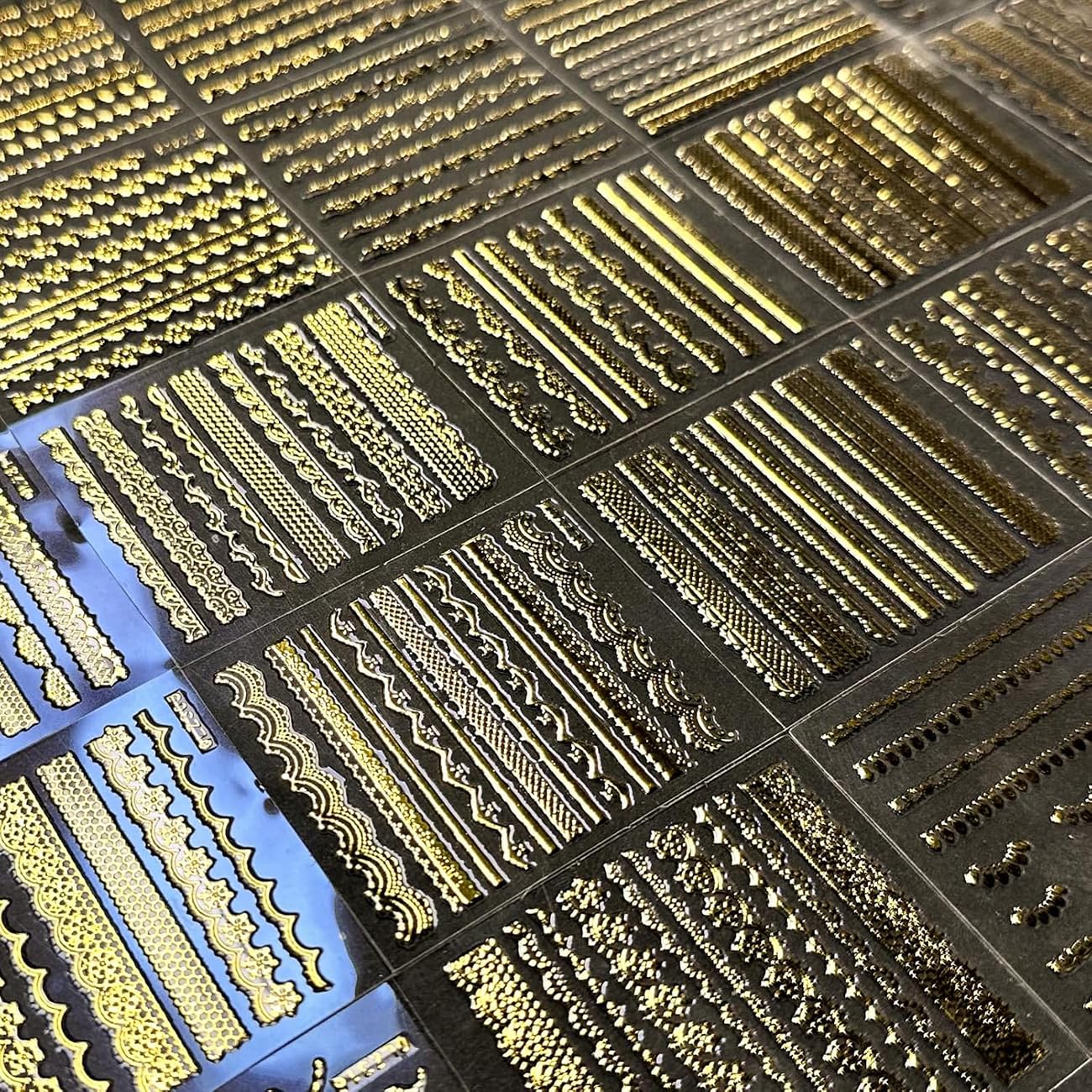 30Sheets Gold Line Nail Art Stickers 3D Self-Adhesive Gold Decals for Gel, Acrylic Nails DIY Design