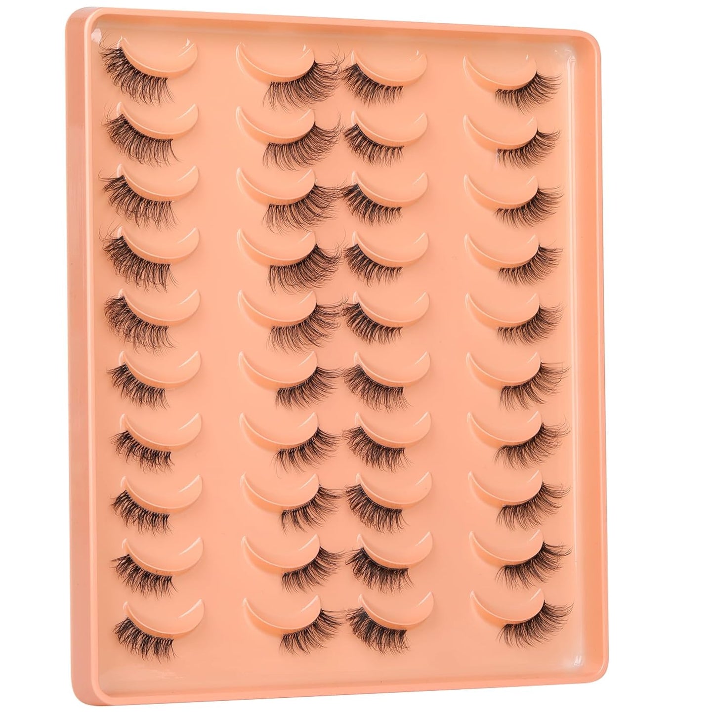 JIMIRE 20 Pairs Hlaf False Eyelashes with Clear Band Half Lashes Wispy Short Accent Lashes 4 Styles Mixed Cat Eye Mink Lashes Fluffy 3/4 Corner Fake Half Lashes Cat Eye Natural Look