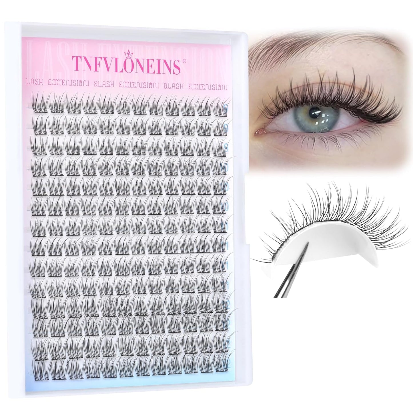 Natural Lash Clusters Wispy Eyelash Extension 168Pcs Cluster Lashes Extensions Natural Individual Lashes 9-12mm Eyelash Clusters DIY Korean False Eyelashes by TNFVLONEINS
