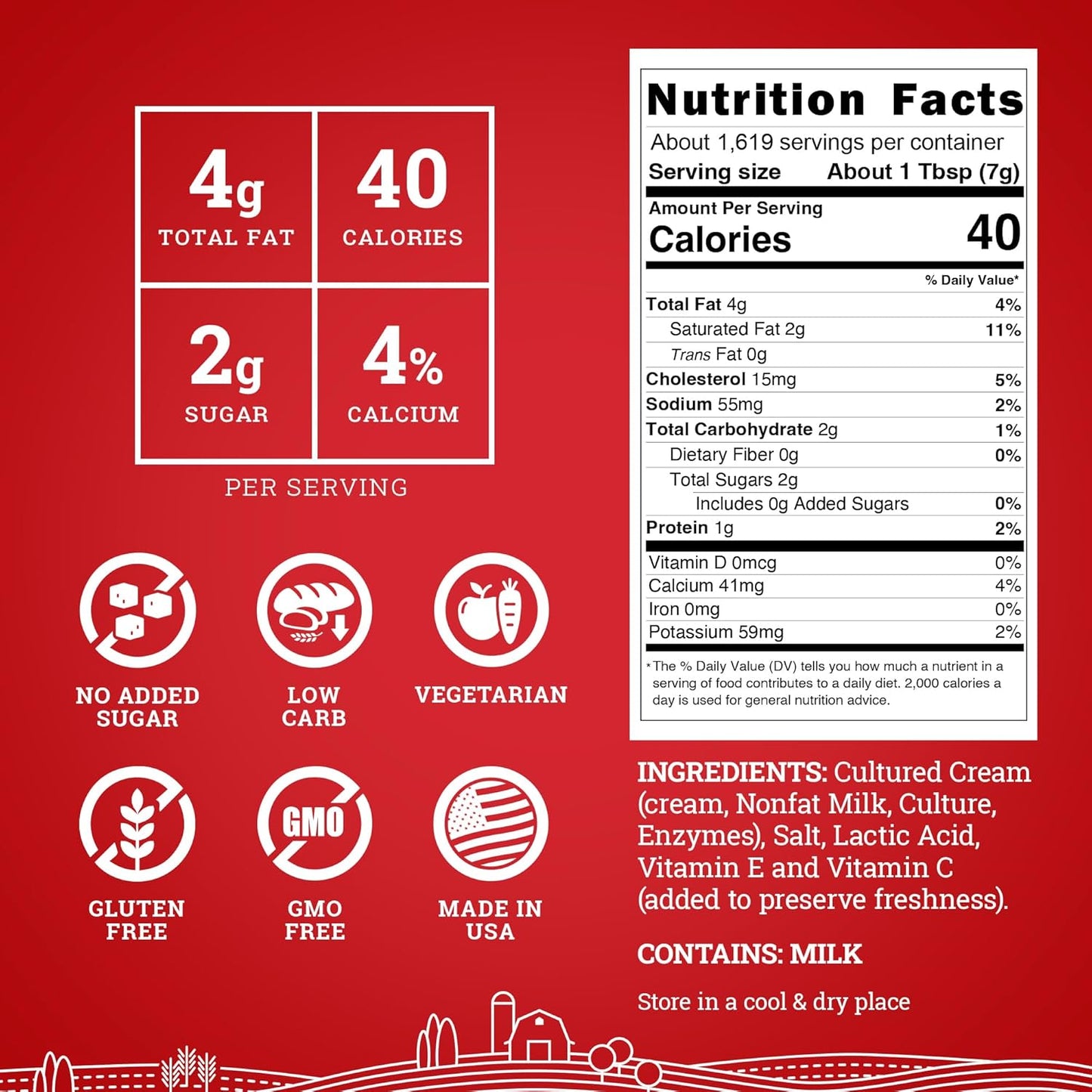 Hoosier Hill Farm Sour Cream Powder, 25LB (Pack of 1)