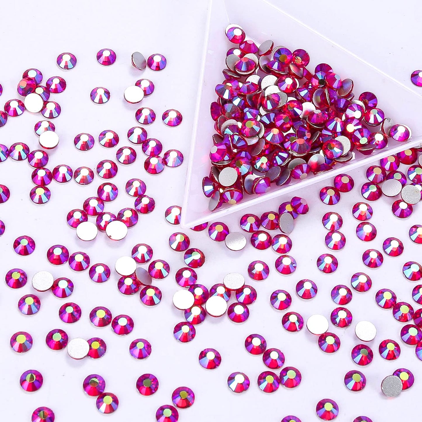 1440Pcs Red Ab Crystal Rhinestones,Glass Flatback Rhinestones Small Gemstones for Nail Face Makeup Art Crafts Clothes Decoration -(SS4,1.6mm,Red Ab)