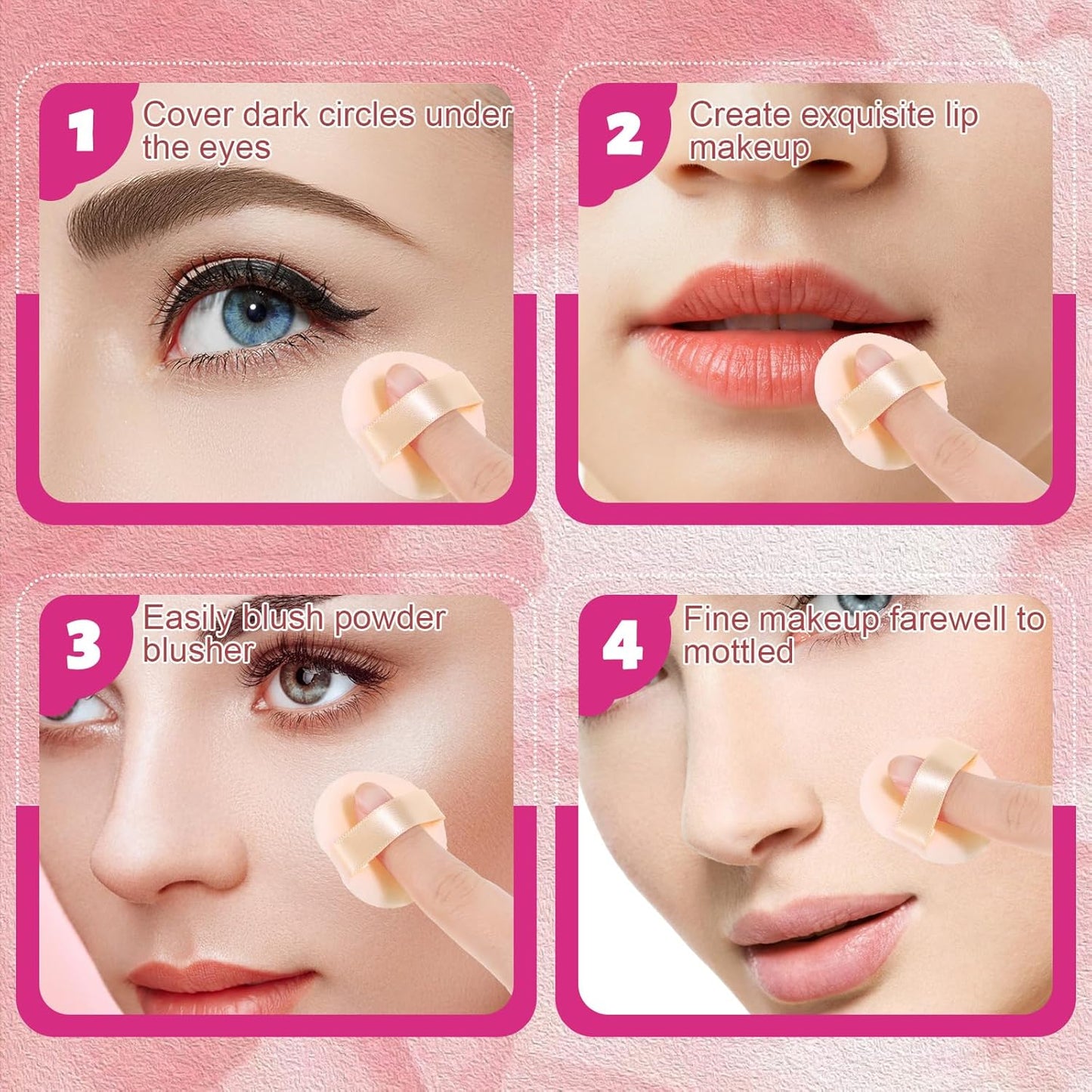 12 PCS Small Powder Puff Mini, Makeup Powder Puff Skin Color Soft Small Powders Puffs 1.5 Inches Powders Pact Microfiber Makeup Sponges Finger-Sized Makeuppuff for Women Beauty Blender Sponge