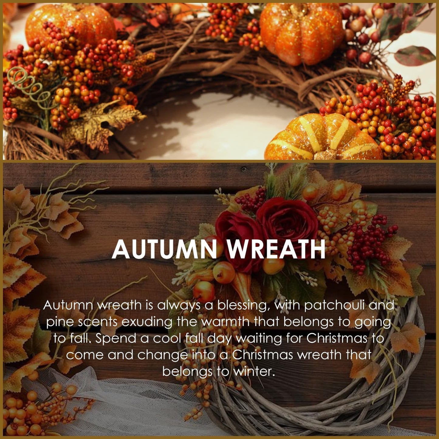 SALUBRITO Fall Essential Oil 4 Fl.Oz (120ml) - Autumn Wreaths Fragrance Oil, Strong Scented Autumn Scented Oil for Diffuser, Candle, Soap Making, Massage