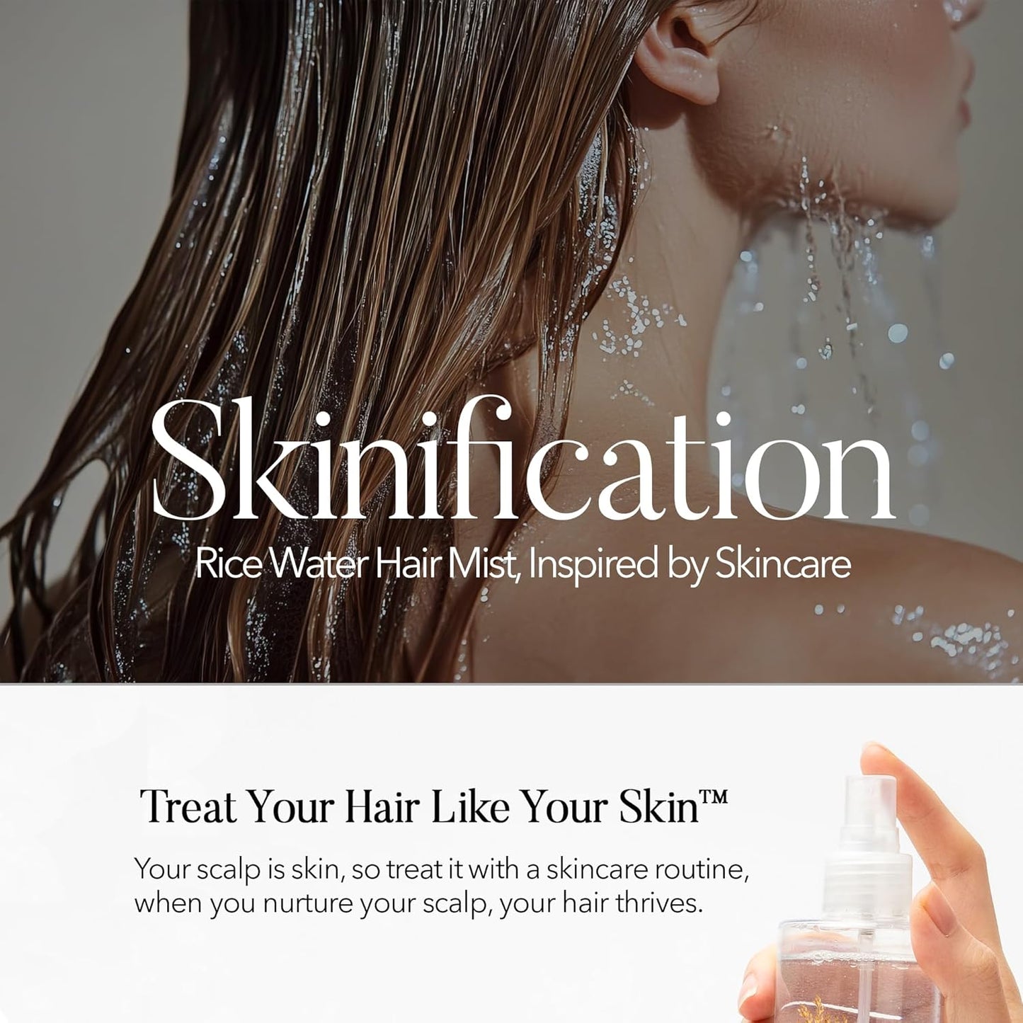 mimosu 97% Rice Water Hair Growth Spray - Fermented Rice Water & Biotin Serum, PHA Toner, Korean hair care Formula, 6.8fl.oz