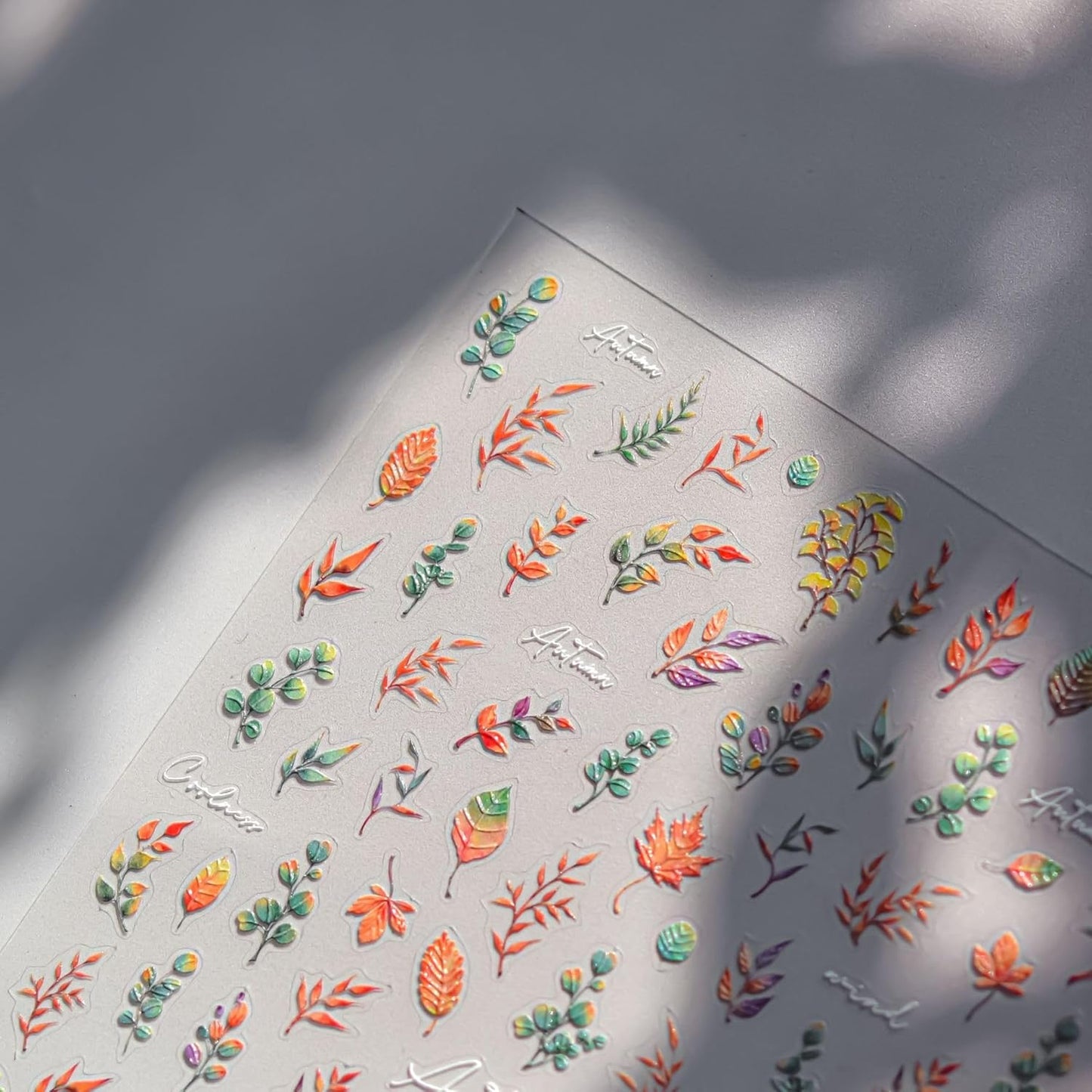 Flower Butterfly Art Stickers 5D Embossed Colorful Plants Garden Nail Stickers, Self-Adhesive Durable Nail Art Decals for Women Girls, Nail Wraps Decoration Manicure for DIY Acrylic Nail Accessories