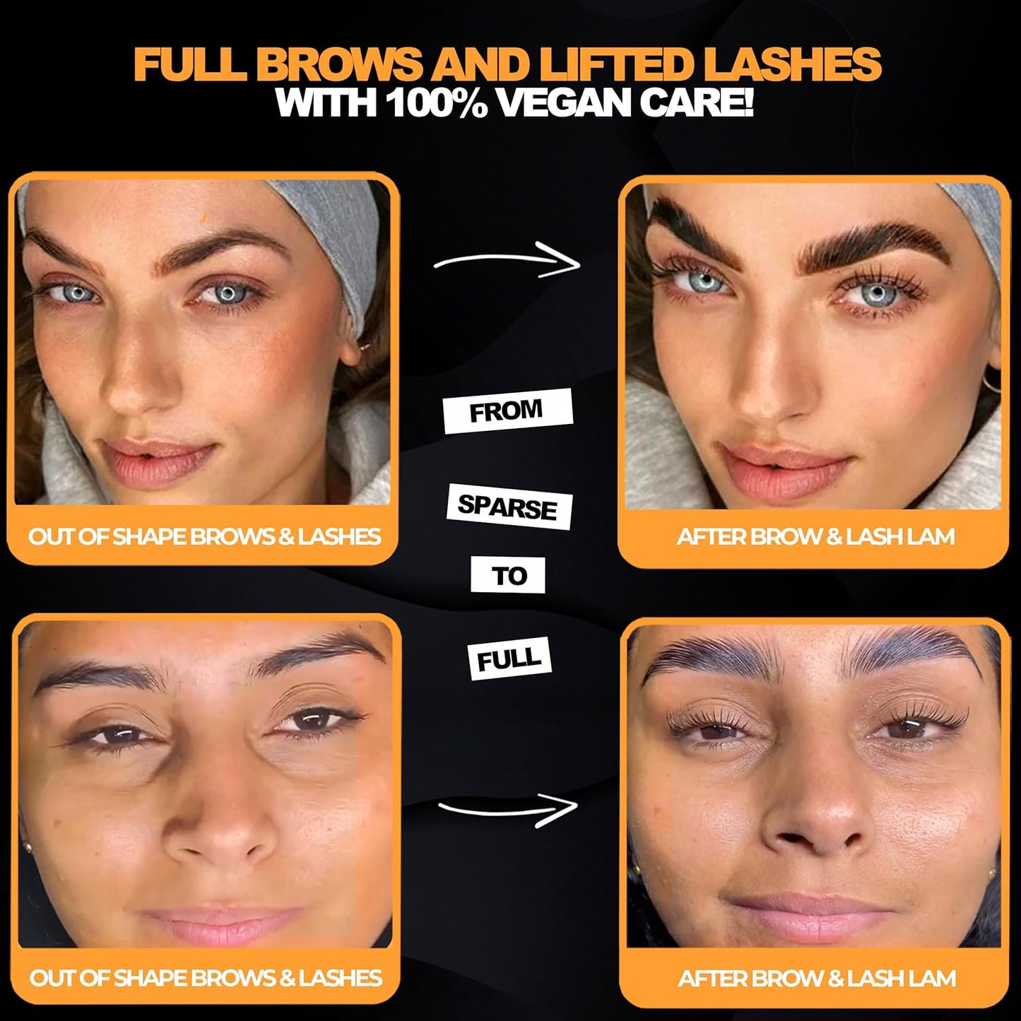 Eyebrow and Lash Lamination Kit | At Home DIY and Salon Use | 2in1 Professional Brow Lamination Kit and Lash Lift | Instant Lift For Fuller Eye Brows and Longer Eyelashes