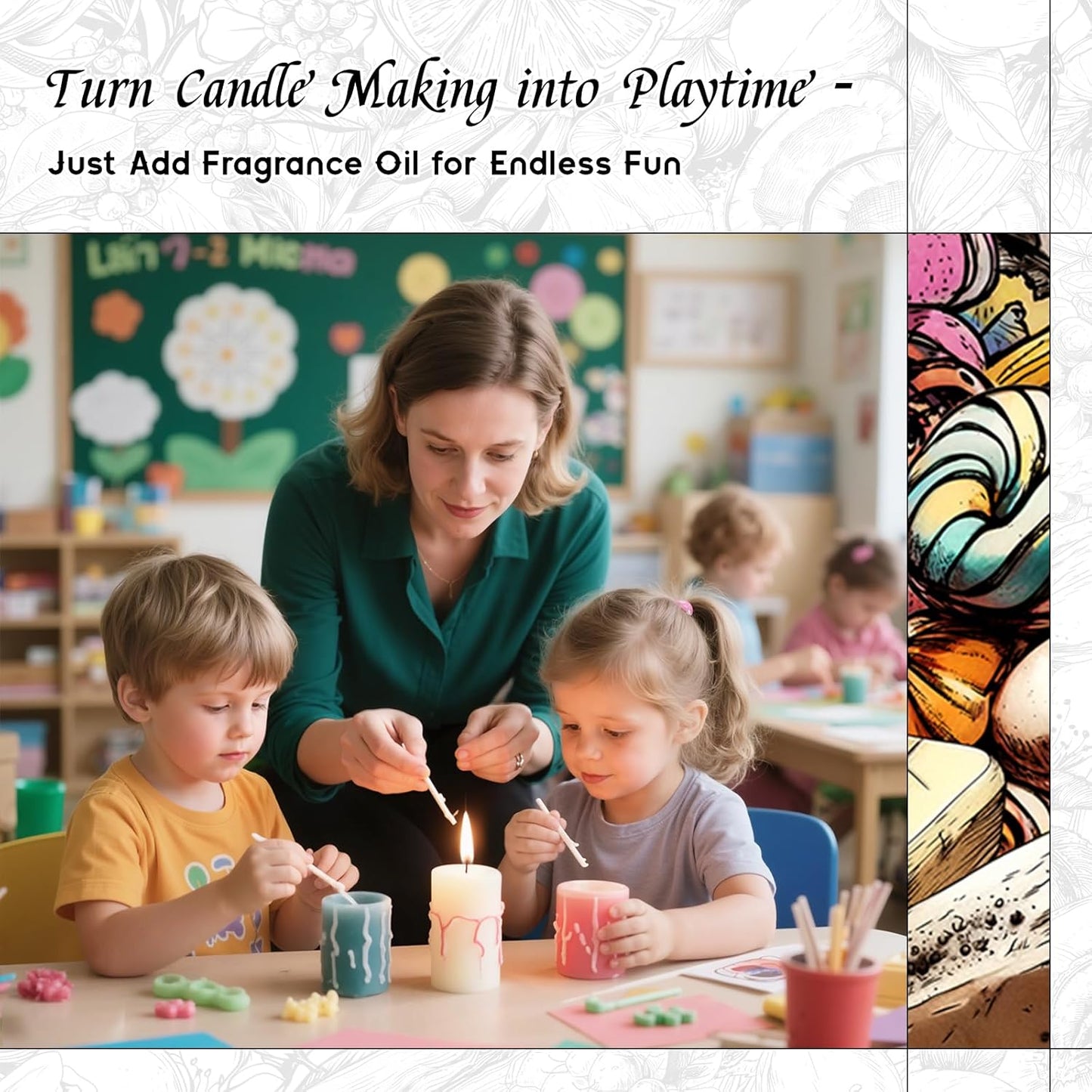 HIQILI Candy Fragrance Oil for Diffusers for Home, Sweet Scent, Perfect for Soap & Candle Making, Long-Lasting - 1 Fl Oz