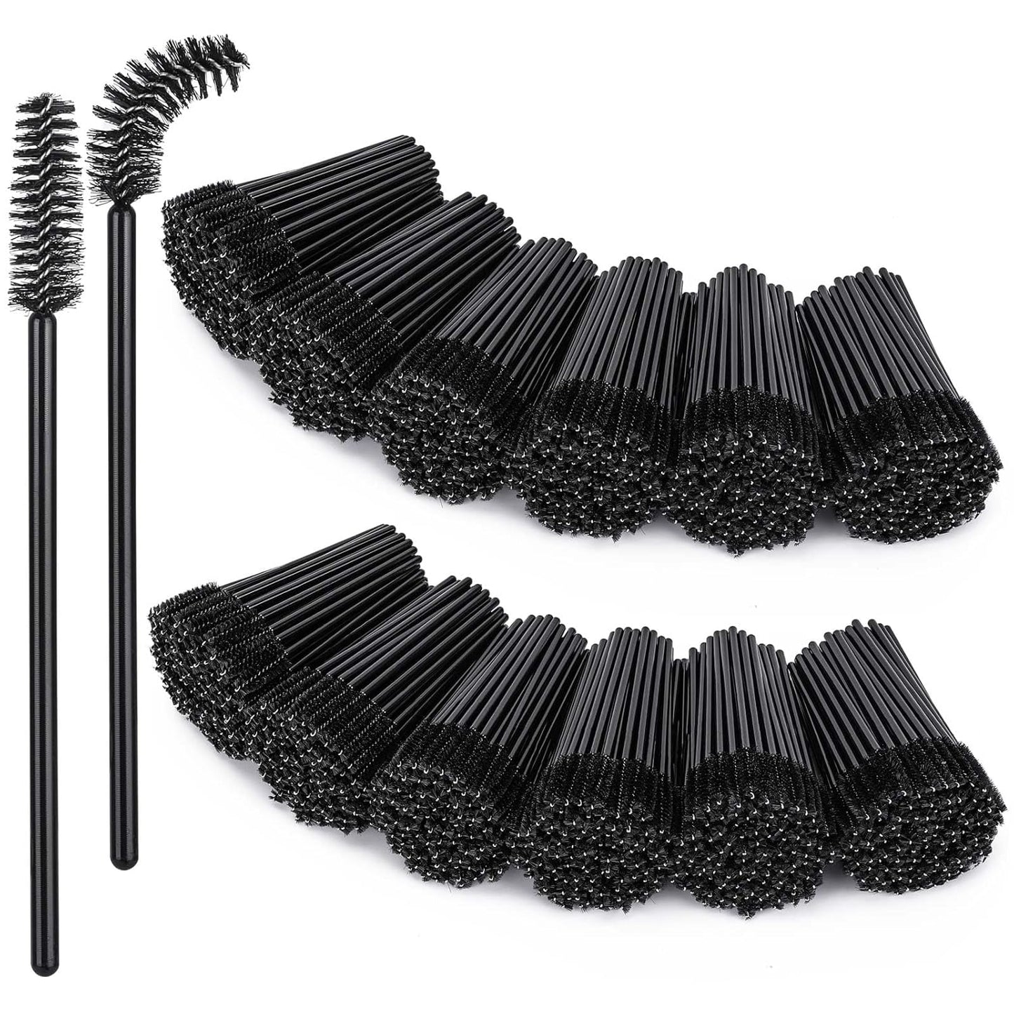 BTYMS 1200 Pieces Disposable Mascara Wands Eyelash Brush Brow Brushes Applicators Lash Spoolies for Eye Lash Extension - Black