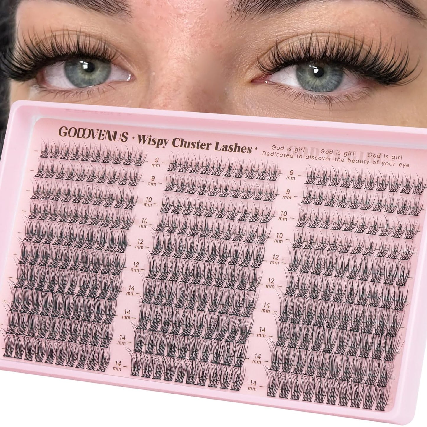Lash Clusters Wispy 9-14mm Eyelash Clusters Natural DIY Cluster Eyelash Extensions Lash Individual 300pcs Short C Curve