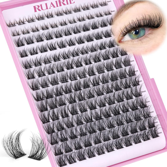 Ruairie Lash Clusters Wispy Eyelash Cluster Eyelash Extensions 154pcs Full Volume Cluster Lashes 8-16MM D-Curly Individual Lashes DIY Lash Extensions Natural Eye Lash Clusters